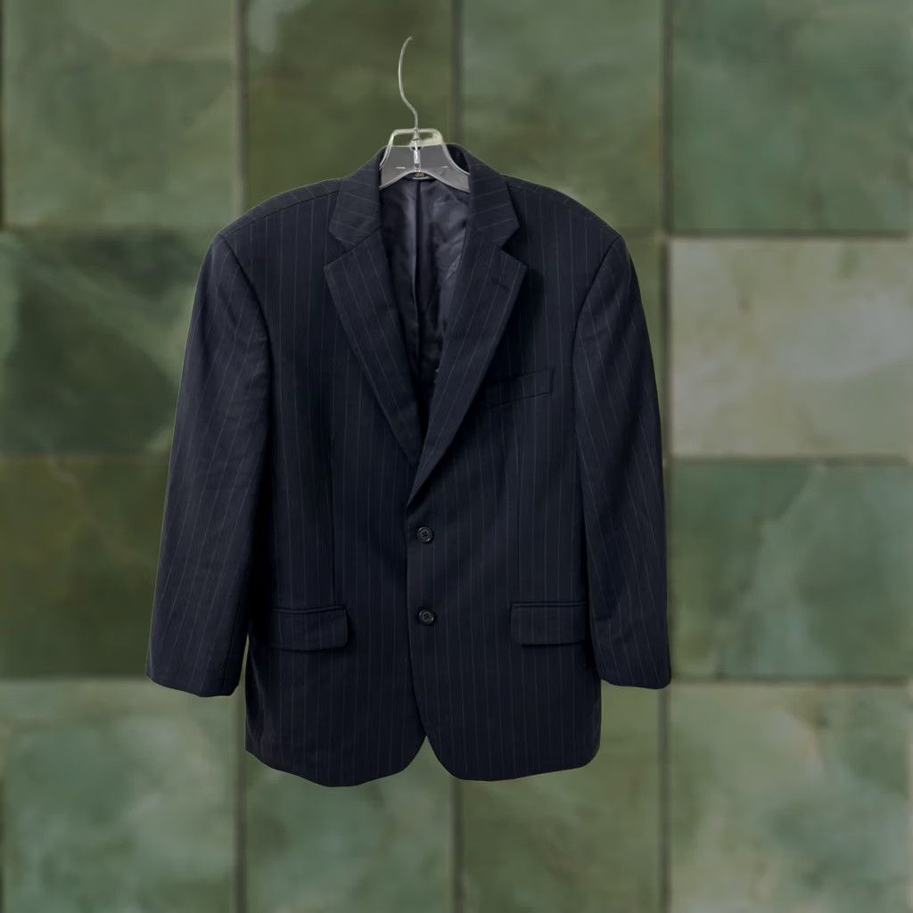 Brooks Brothers Brooks Brothers 346 Blazer Mens 42S Navy Pinstripe 97% Wool Stretch Jacket Size 42R - 1 Thumbnail