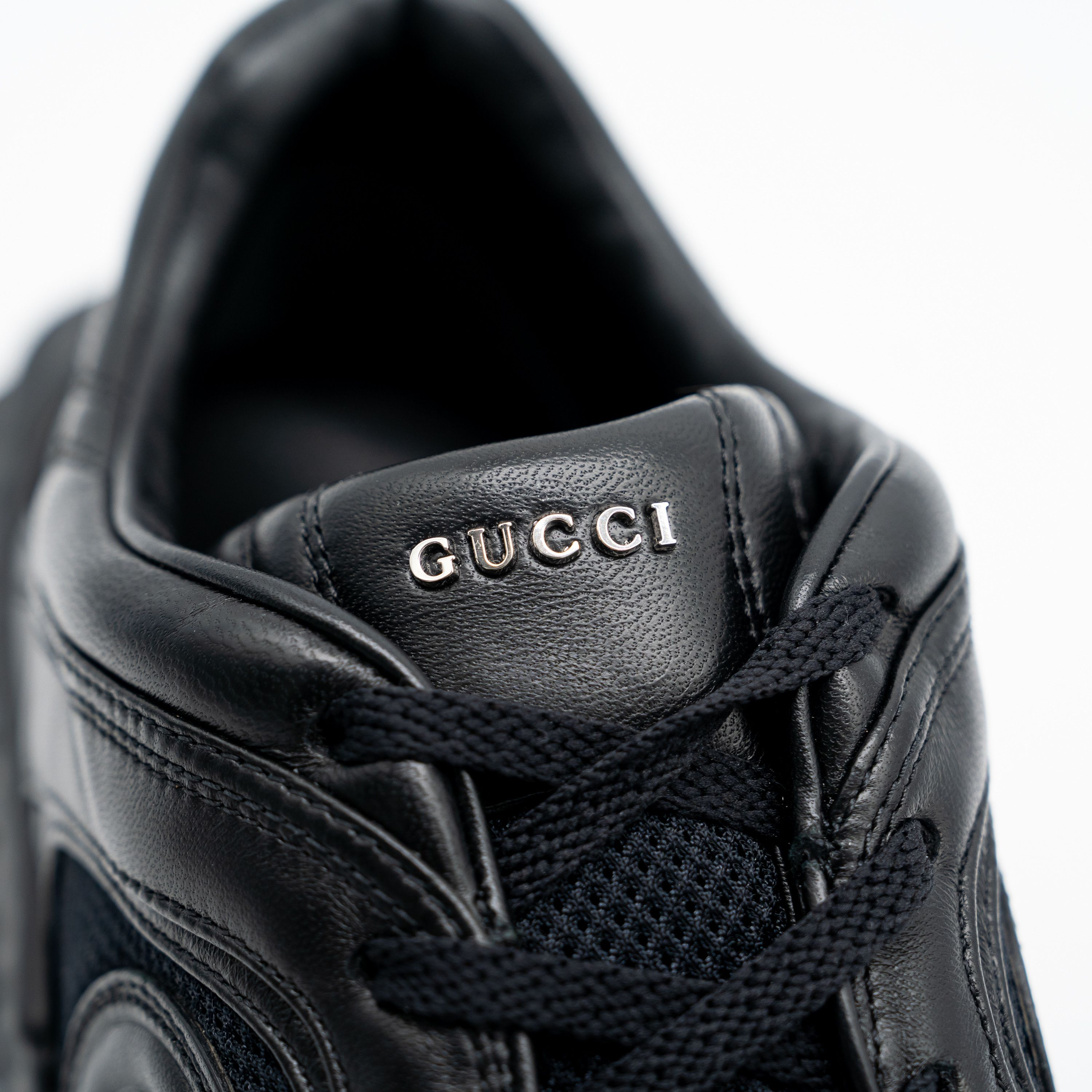 Gucci 13.5 US Gucci Ripple Sneakers Triple Black Leather GG Size US 14 / EU 47 - 8 Thumbnail
