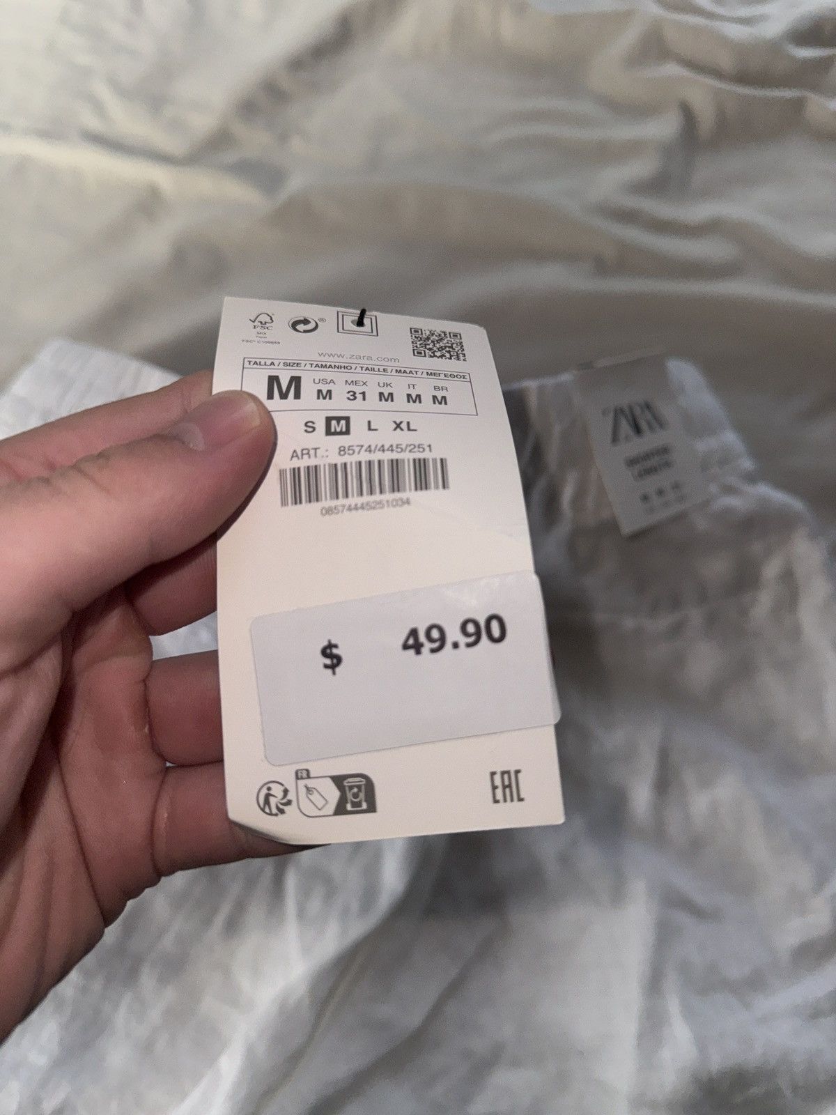 Zara White linen pants Size US 31 - 3 Thumbnail