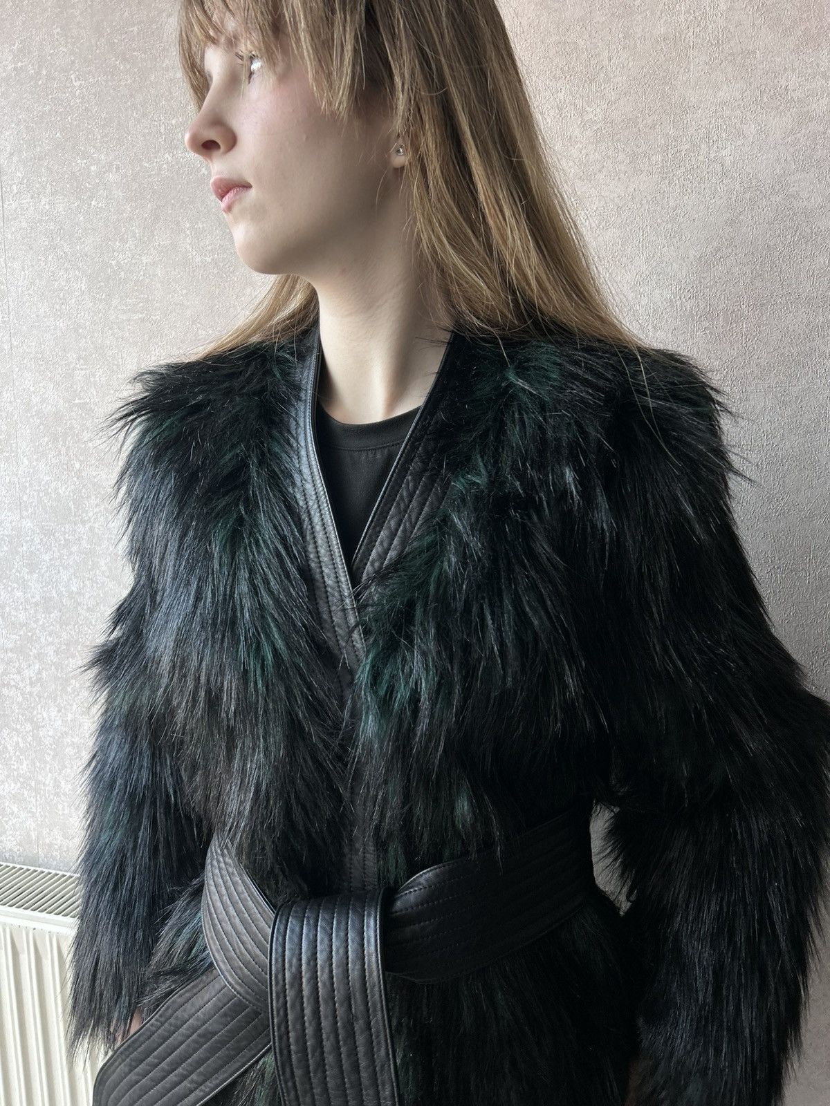 Balmain Balmain x HM Faux Fur Belted Jacket Size XS / US 0-2 / IT 36-38 - 4 Thumbnail