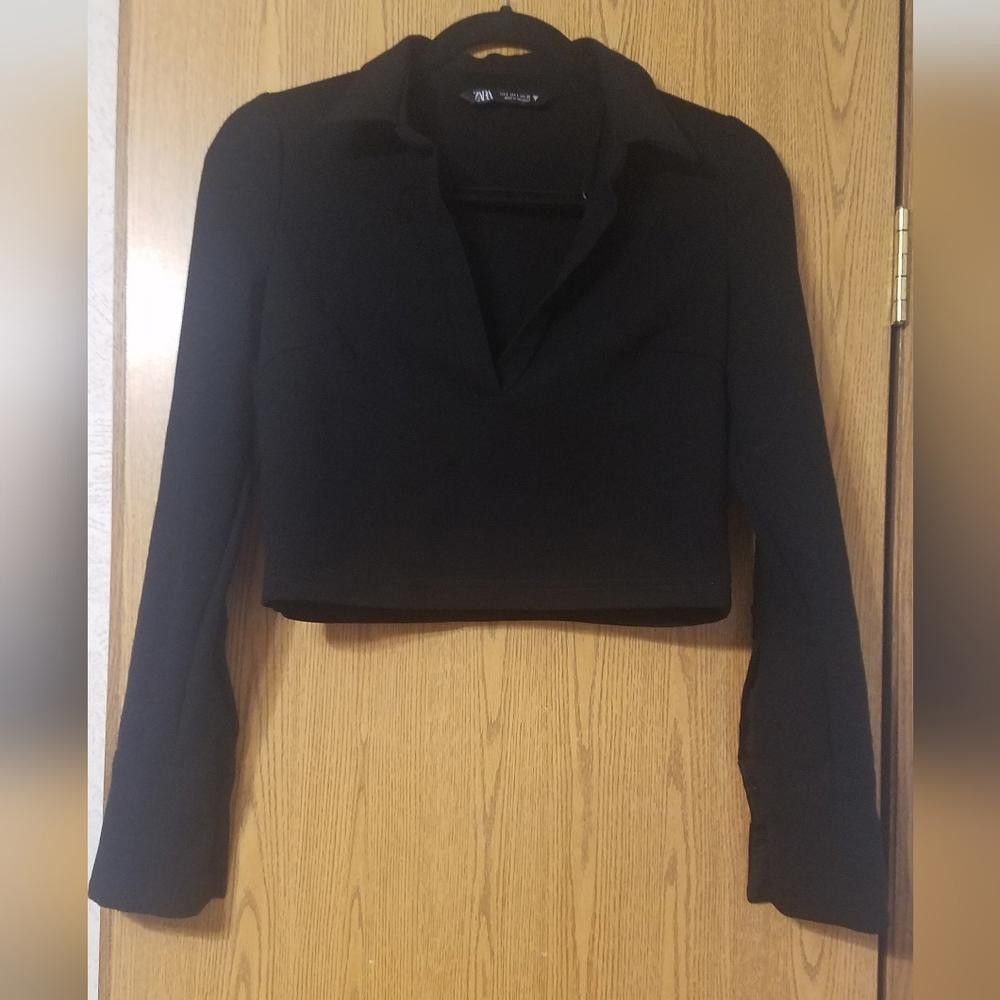 Zara Zara Black Cropped Top Size Small Size S / US 4 / IT 40 - 1 Thumbnail