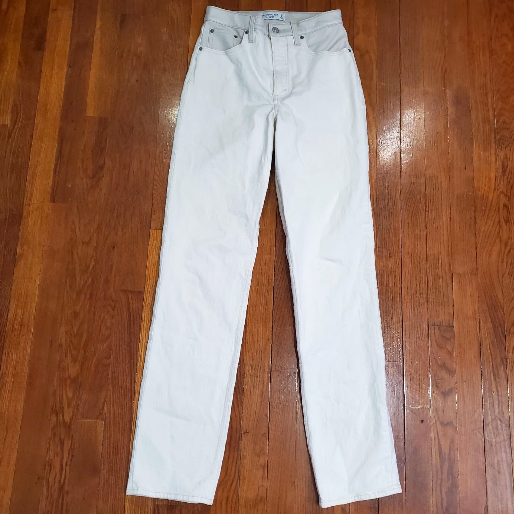 Abercrombie & Fitch Abercrombie & Fitch Jeans Womens 28 White 90s Straight Ultra High Rise Denim Size 28" / US 6 / IT 42 - 5 Thumbnail