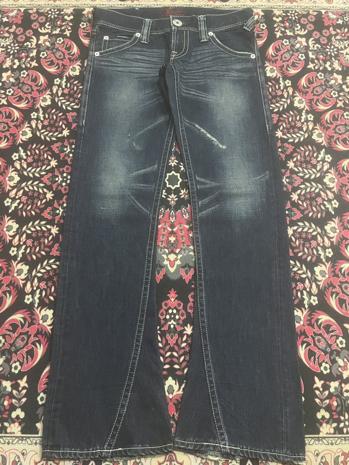 Japanese Brand Japanese Brand Rodeo Crowns Dark Whisker Washed Flare Jeans Size 27" / US 4 / IT 40 - 1 Thumbnail