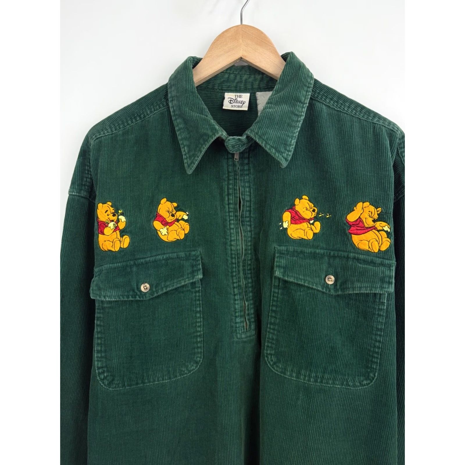 Disney VINTAGE Winnie the Pooh Disney Velvet Sweatshirt Shirt XL/XXL Green 90s Pullover Mens Sweatshirt Size US XL / EU 56 / 4 - 4 Thumbnail
