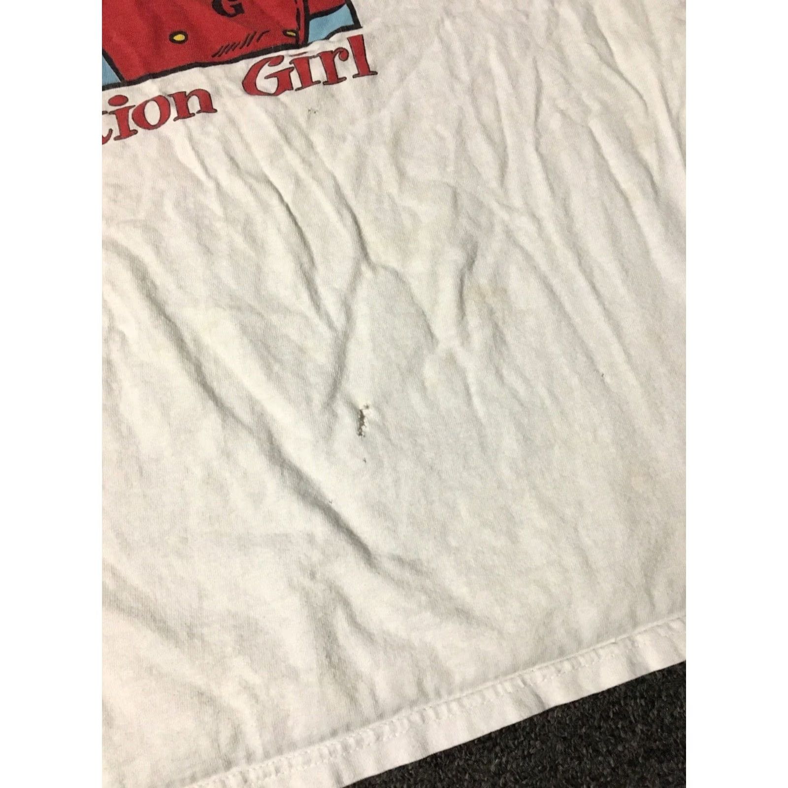Fruit Of The Loom VINTAGE 90s Action Girl faded distressed shirt M White USA Shirt Mens Sleeveless Distressed Grunge Punk Anime Cartoon Art Fashion Size US M / EU 48-50 / 2 - 5 Thumbnail