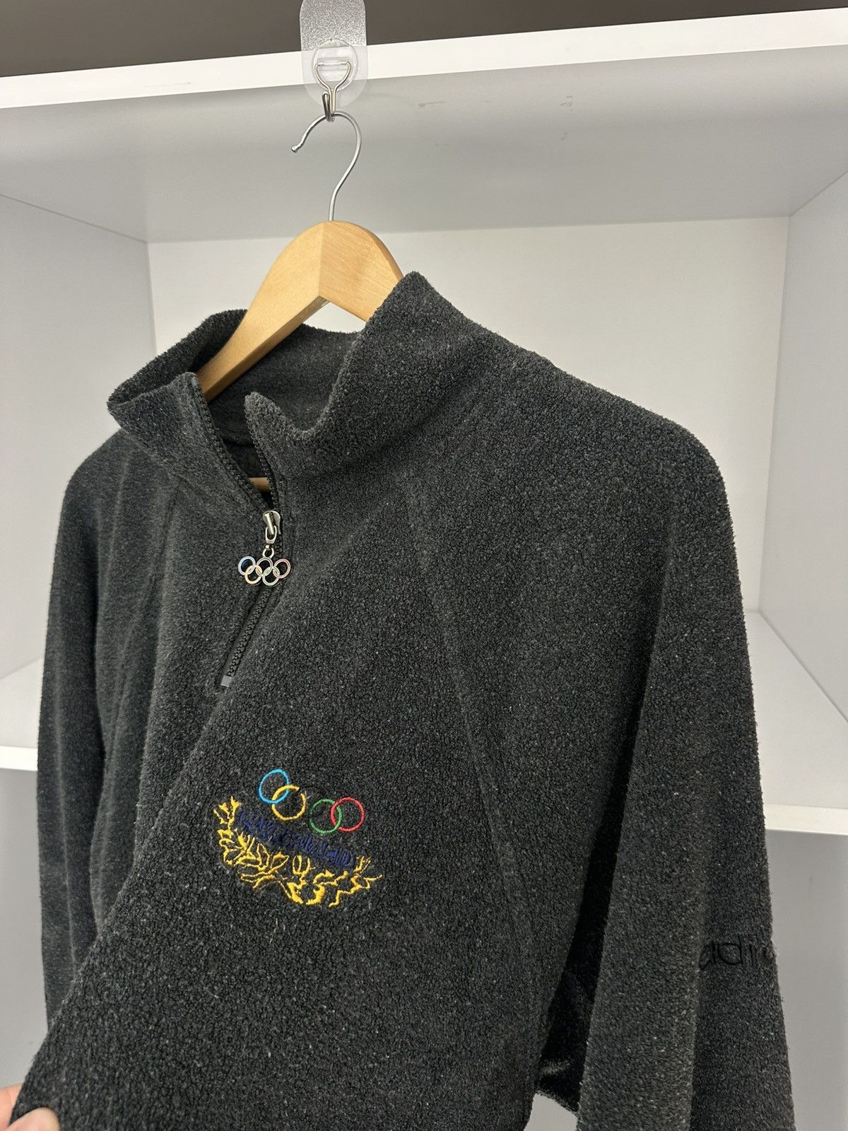 Adidas Vintage Adidas Olympic Games 1/4 Zip Fleece Sweatshirt Sz M Size US M / EU 48-50 / 2 - 6 Thumbnail