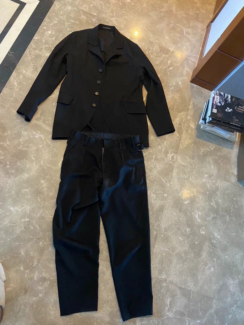 Yohji Yamamoto Yohji Yamamoto Yohji Yamamoto Black Suit Jacket and Pants Size US L / EU 52-54 / 3 - 1 Thumbnail