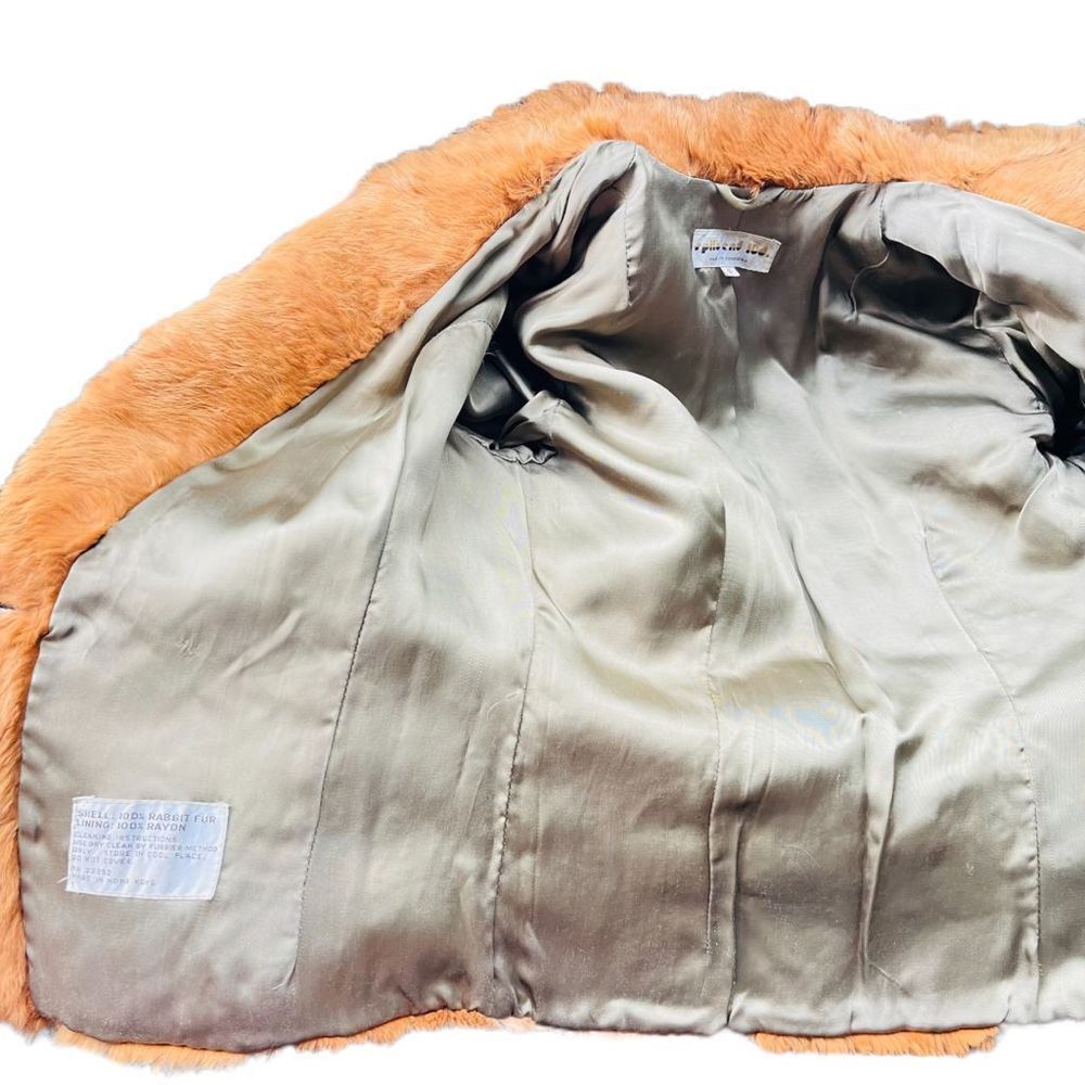 Vintage FUR COAT Y2K Vintage SPLIT END LTD. British Tan Genuine Rabb Size S / US 4 / IT 40 - 9 Thumbnail