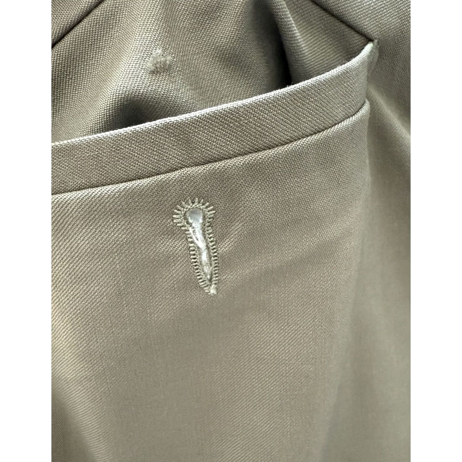 Vintage Tollegno 1900 Green Wool Dress Pants Mens Size 40x29 Trousers Regular Flat Front 5-Pocket Back Pocket Button Zipper Front Men’s Pants Size US 40 / EU 56 - 5 Thumbnail