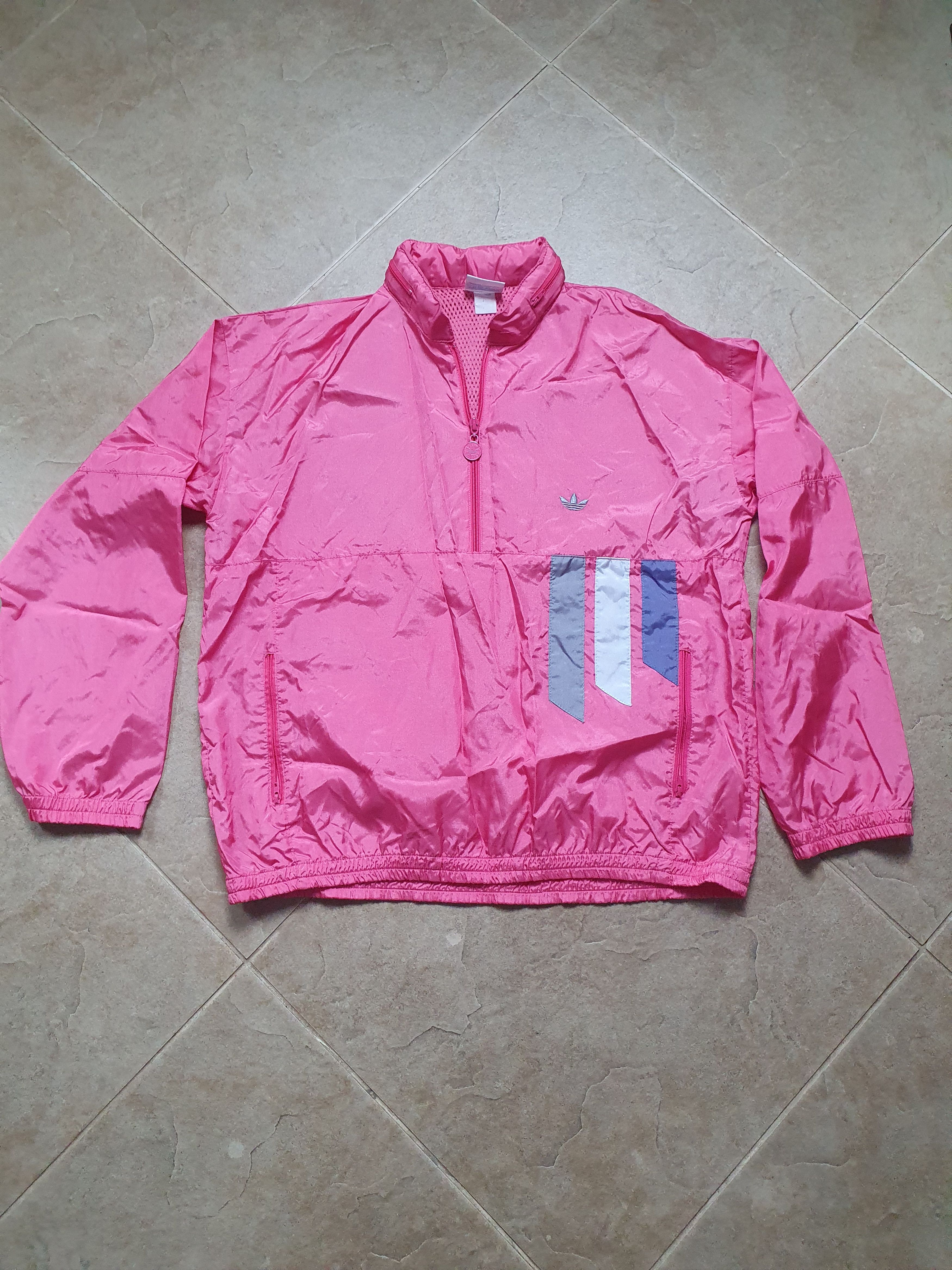 Adidas Vintage Women's 80s 90s Adidas Windbreaker Jacket Pink Size L / US 10 / IT 46 - 2 Thumbnail