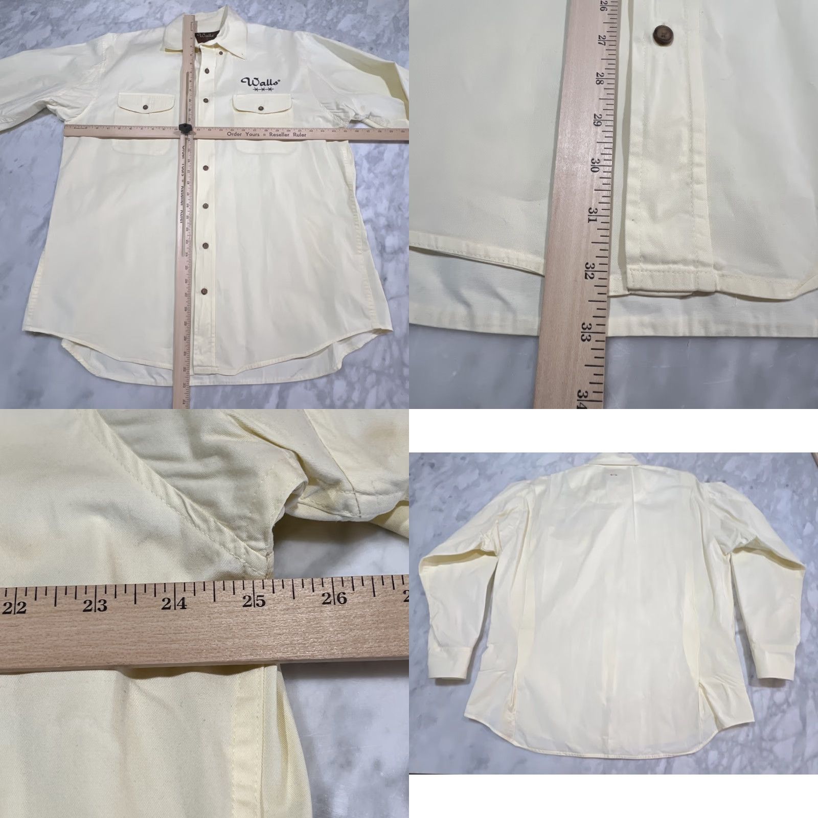Walls VINTAGE Walls Ranch Wear Shirt Mens LT Button-Down Long Sleeve Pale Yellow Logo Western Size US L / EU 52-54 / 3 - 8 Thumbnail