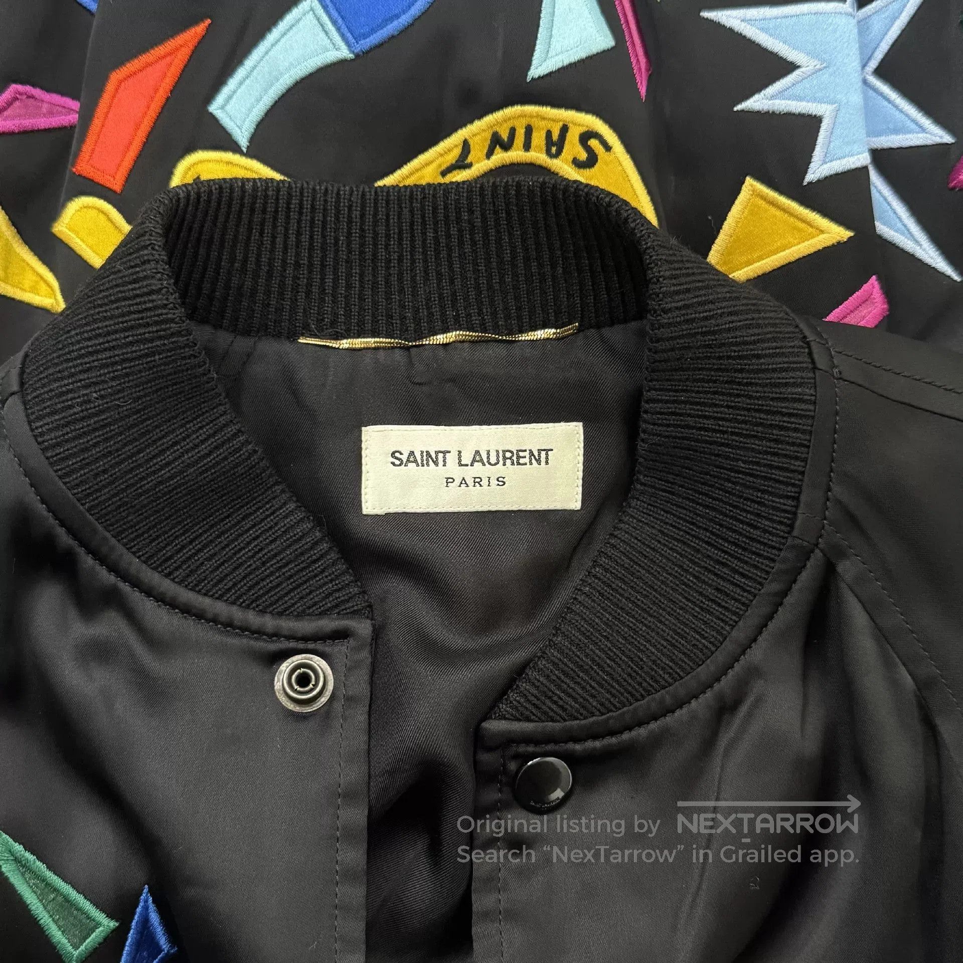 Saint Laurent Paris Saint Laurent Bomber Jacket w/ Embroidery. Size US XXS / EU 40 - 3 Thumbnail