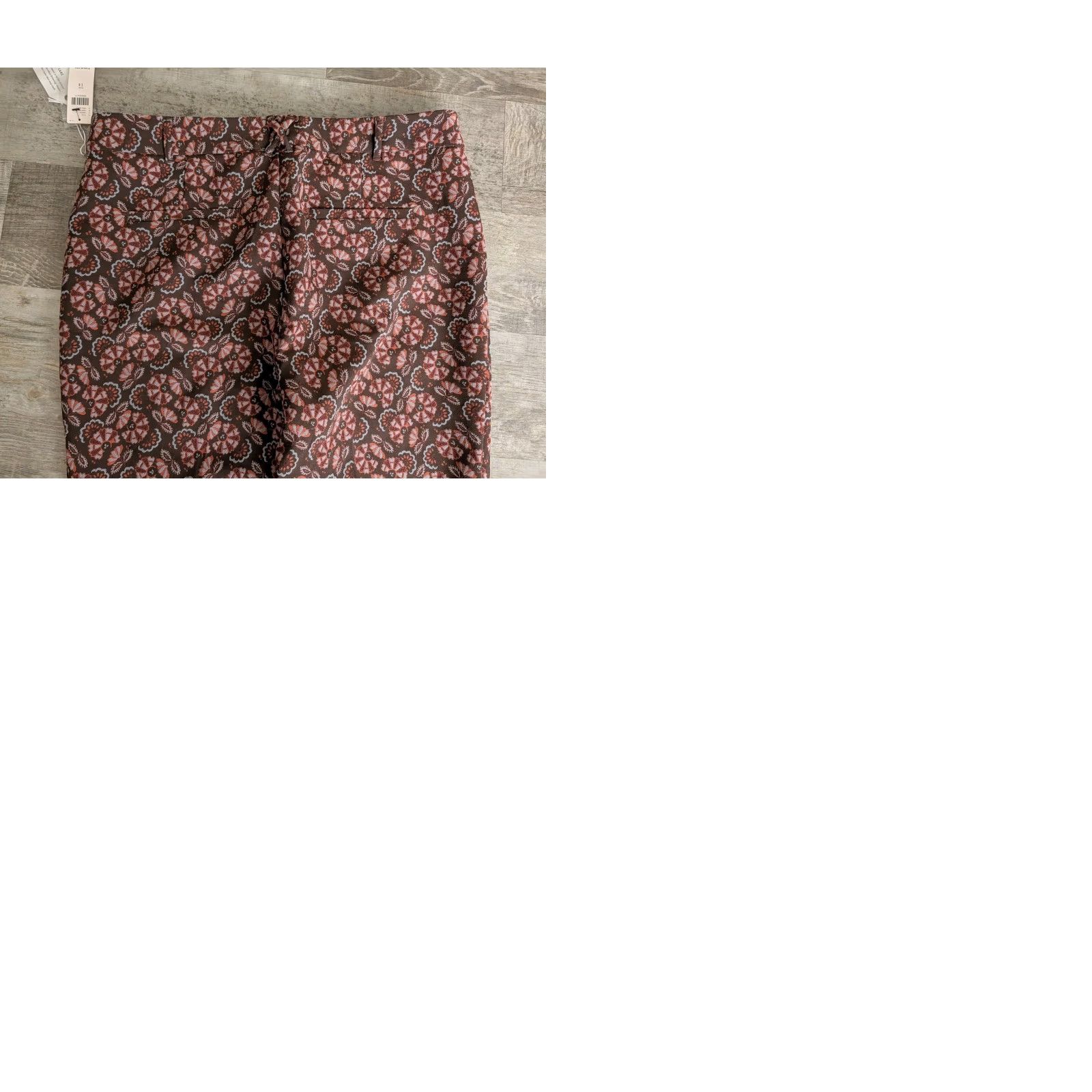 Anthropologie NWT Anthropologie The Essential Slim Paisley Jacquard Pant Size 14 Brown Motif Women Pants Size 36" / US 14 / IT 50 - 11 Thumbnail