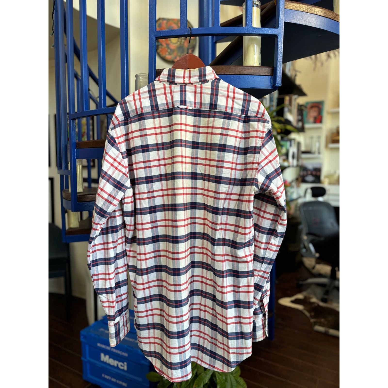 Thom Browne Thom Browne Plaid Button-Down Shirt Red/Blue Size 5 XXL Size US XXL / EU 58 / 5 - 2 Thumbnail