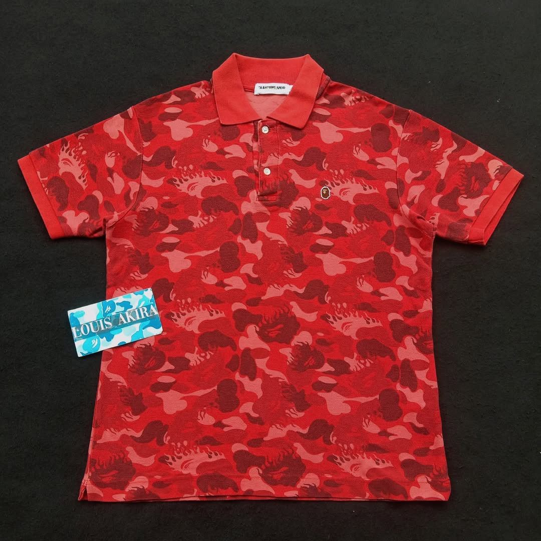 Bape Mix Camo Relaxed Side Shark Polo | Grailed