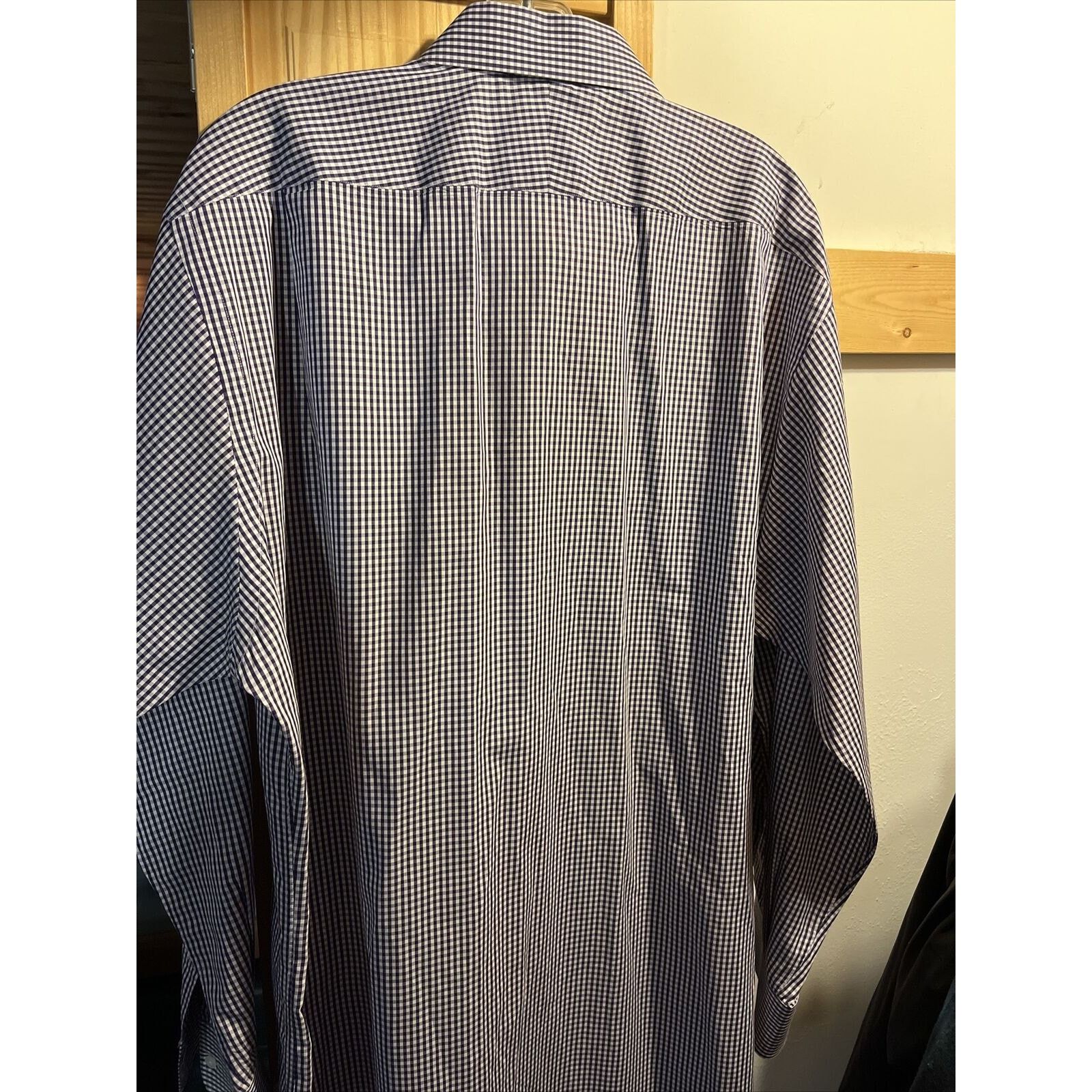 Nordstrom John W Nordstrom 17.5 35 Purple Check LS Egypt Cotton Shirt Size US XXL / EU 58 / 5 - 11 Thumbnail