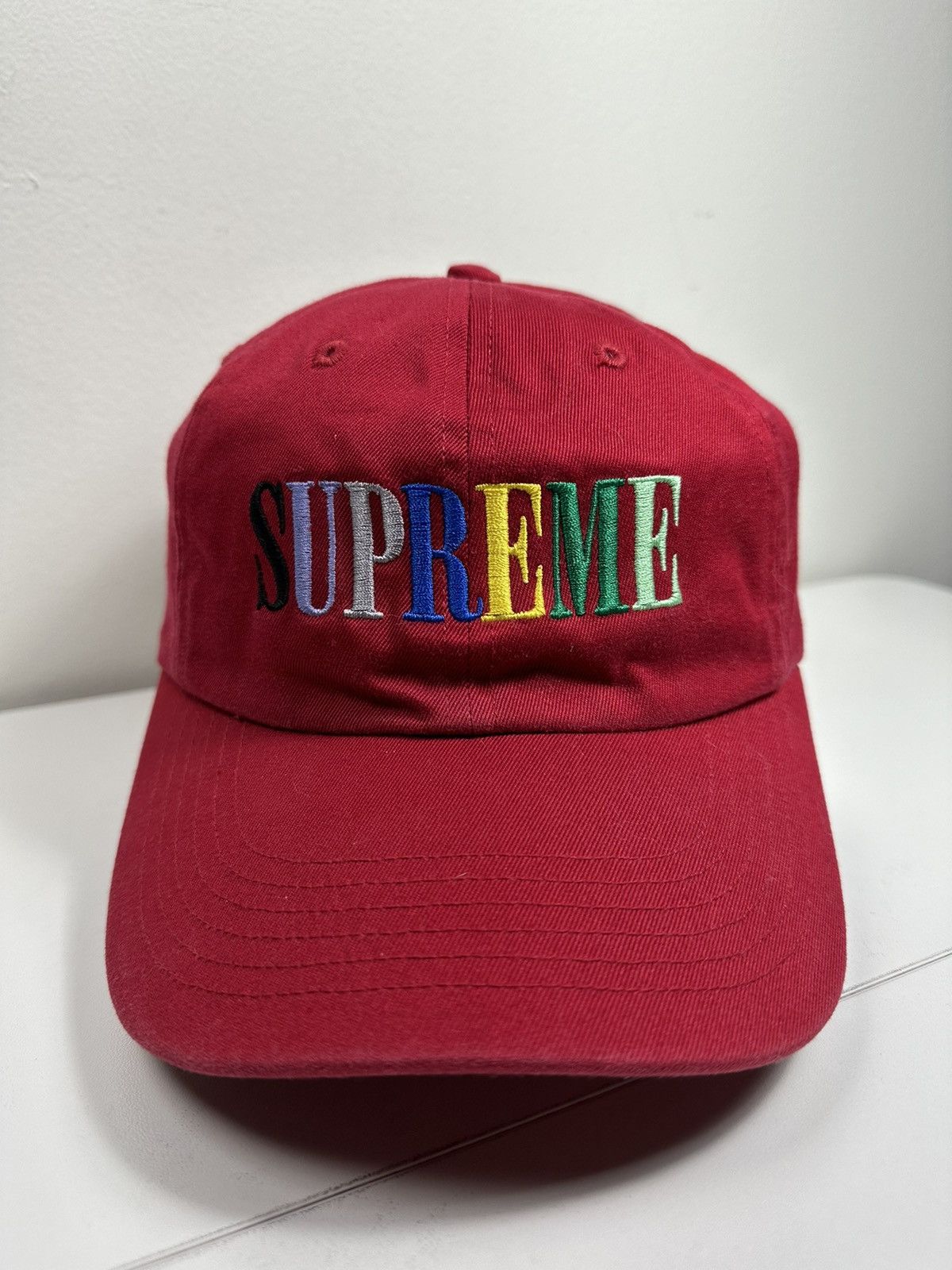 Supreme Supreme Multi Color Logo 6-Panel Cap Hat Size ONE SIZE - 1 Thumbnail
