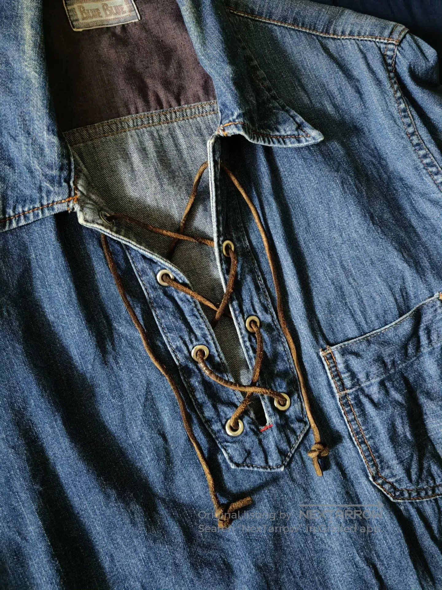 Blue Blue Japan BlueBlue Indigo Vintage Men's Shirt. Size US L / EU 52-54 / 3 - 3 Thumbnail