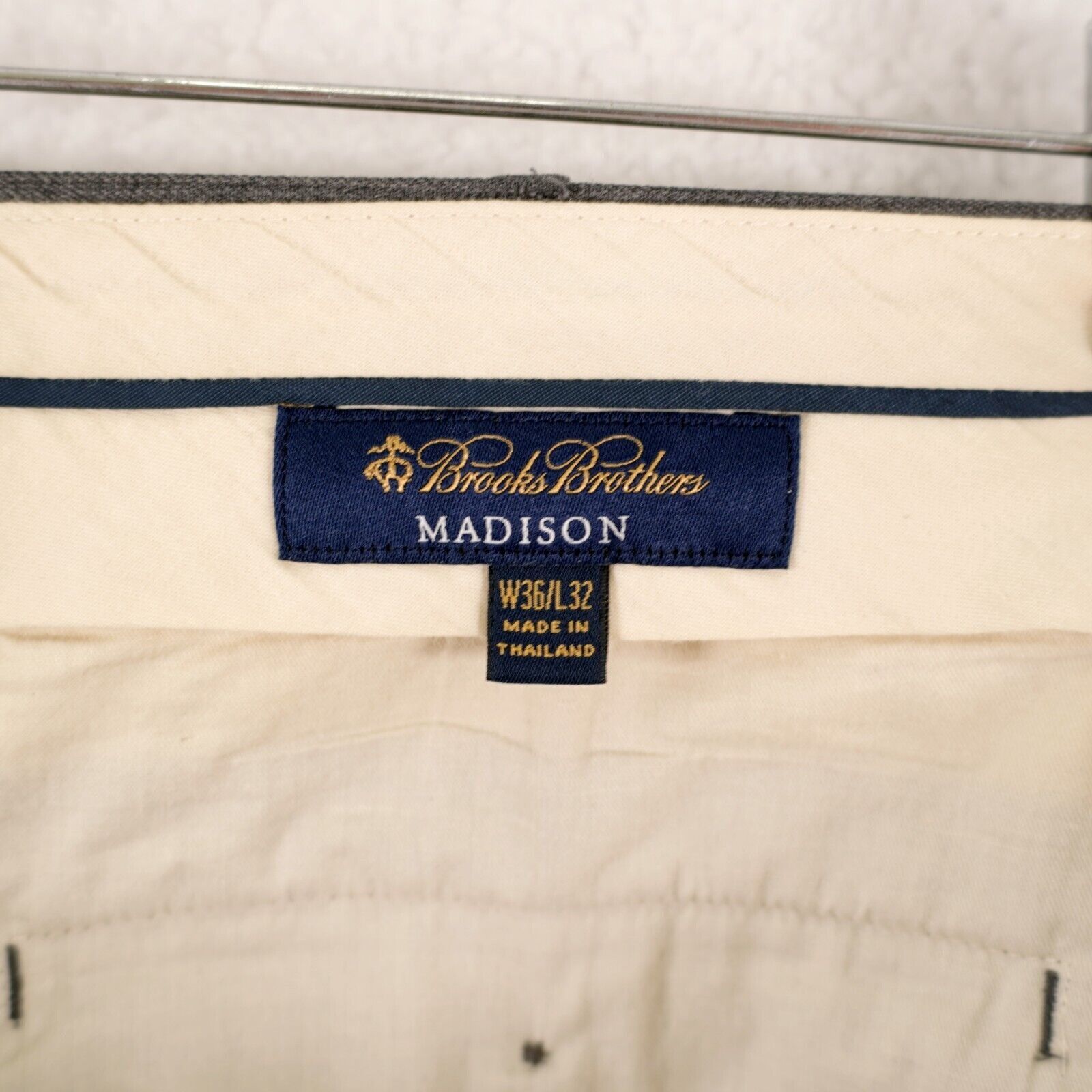 Brooks Brothers Brooks Brothers Madison Gray Wool Flat Front Mid Rise Dress Size 36R - 6 Thumbnail