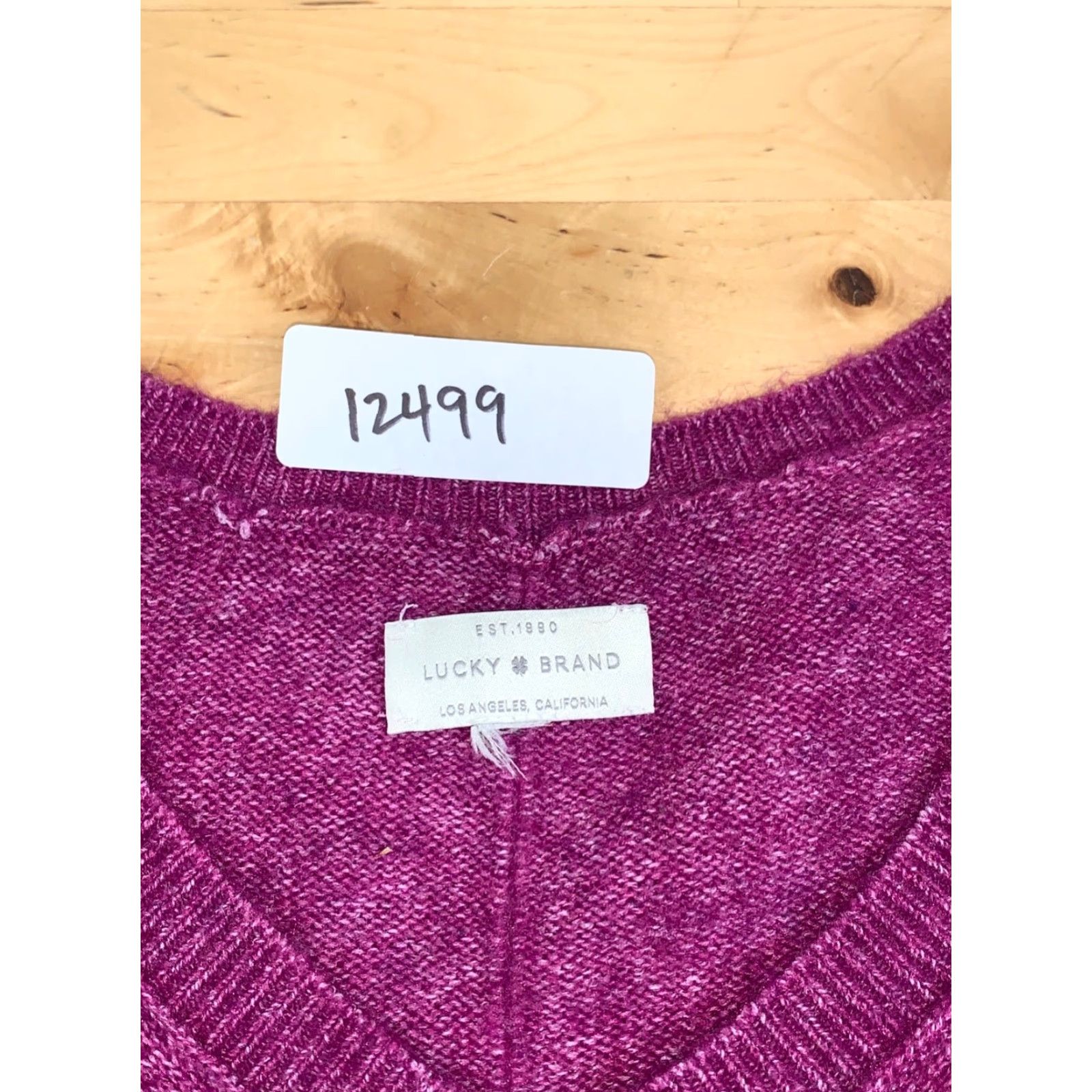 Lucky Brand Lucky Brand Sweater Women XL Purple V-Neck Wool Blend Pullover Solid All Seasons Lightweight Stretch Winter Spring Fall Casual Travel Workwear Size XL / US 12-14 / IT 48-50 - 2 Thumbnail