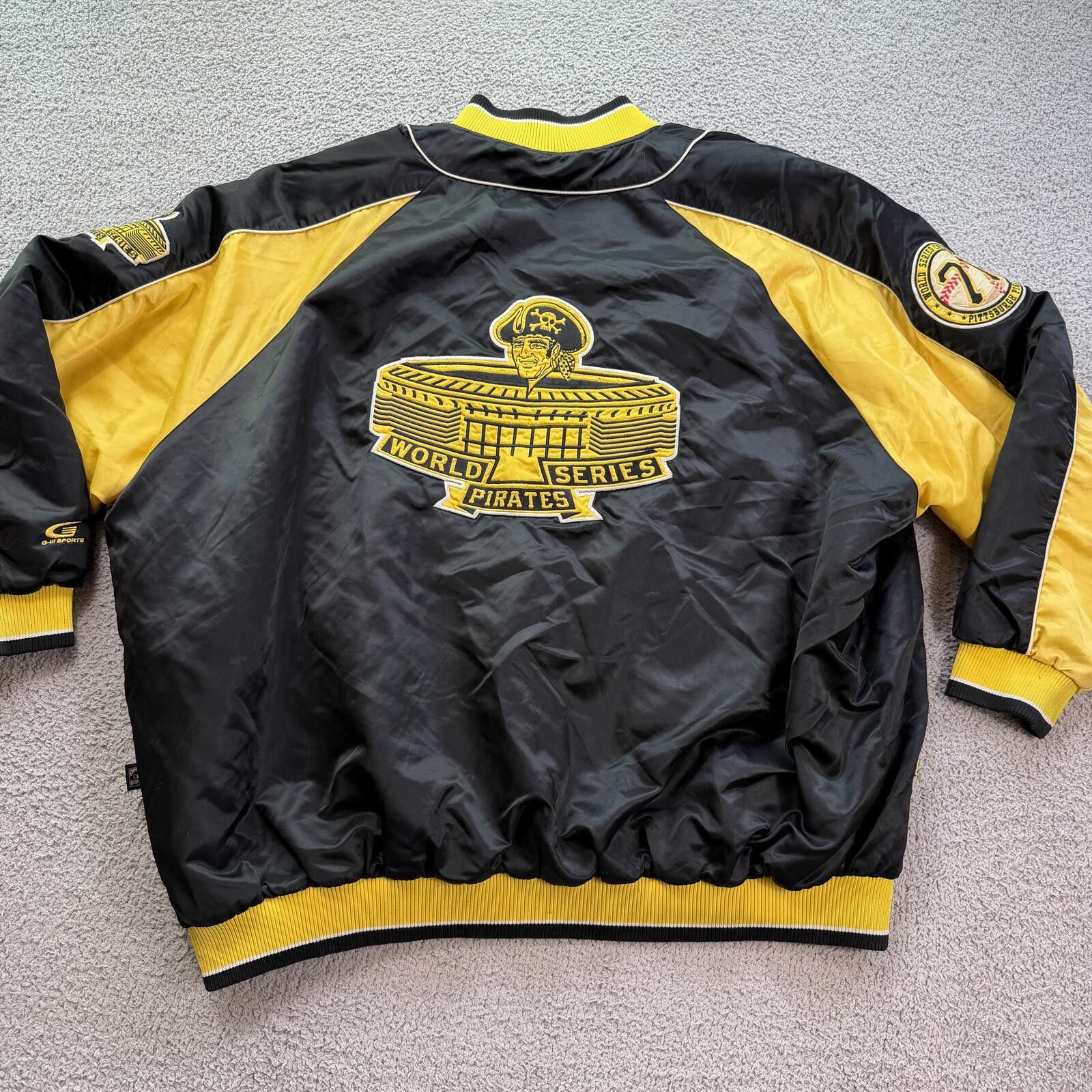 G-III Vintage Y2K Pittsburgh Pirates Satin Bomber Jacket 3XL MLB Size US XXL / EU 58 / 5 - 2 Thumbnail