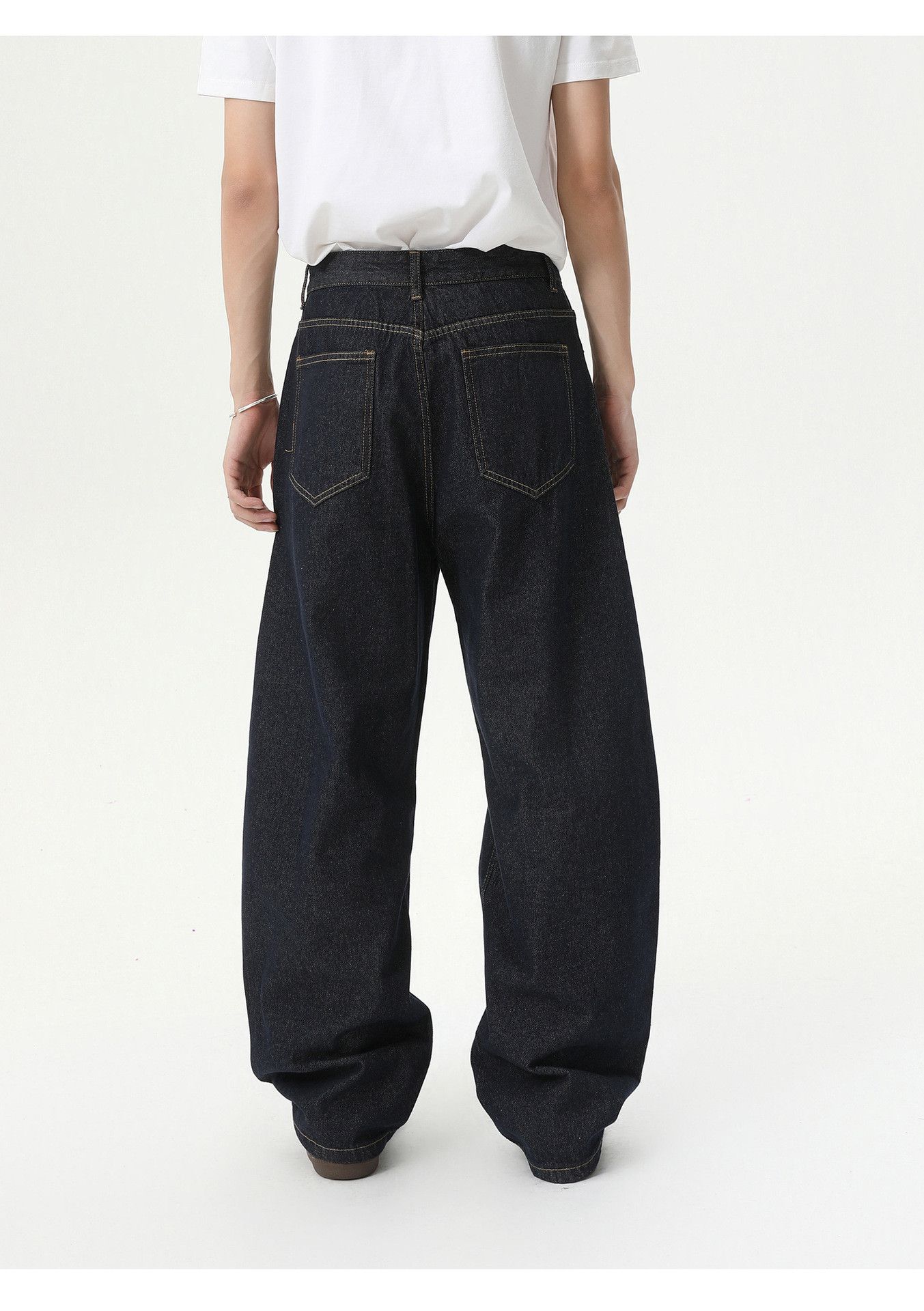 Jean Men's Japanese Retro Loose Saber-Cut Wide-Leg Jeans Size US 32 / EU 48 - 4 Thumbnail