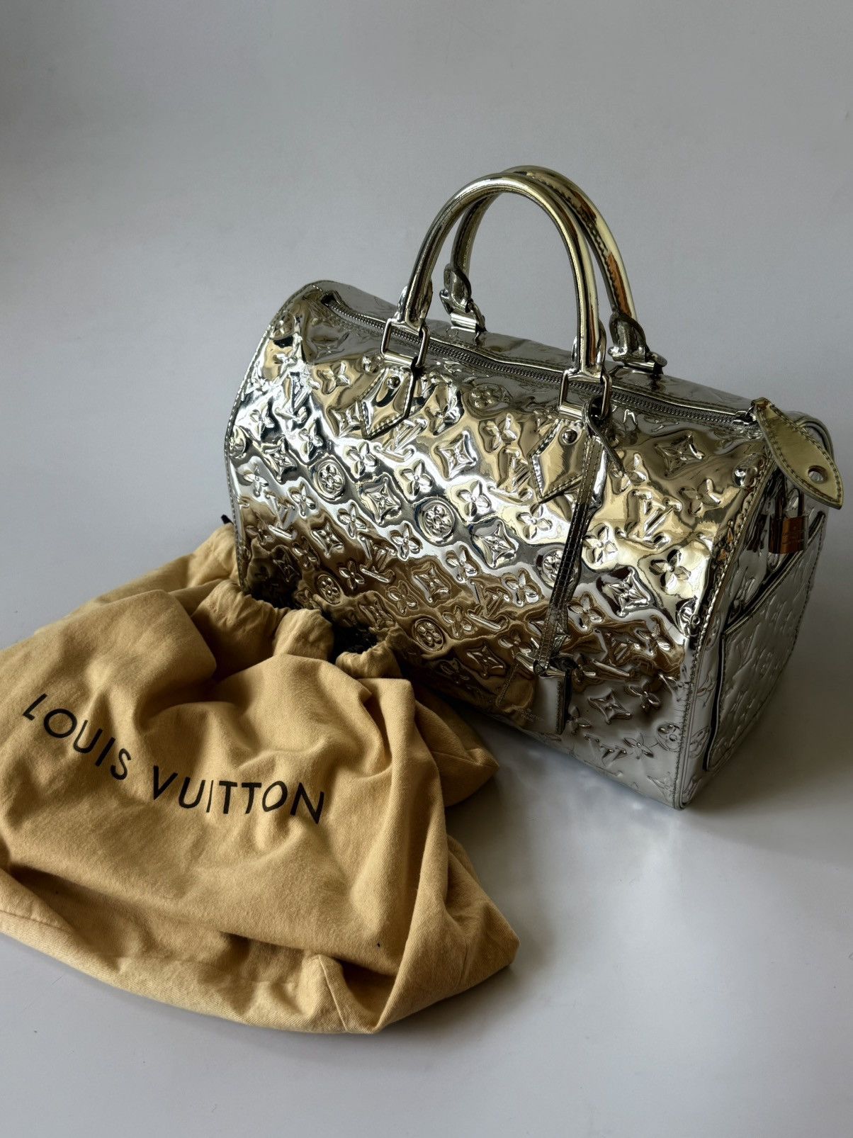 Louis Vuitton Louis Vuitton Limited Silver Monogram Miroir Speedy 30 Bag Size ONE SIZE - 2 Thumbnail