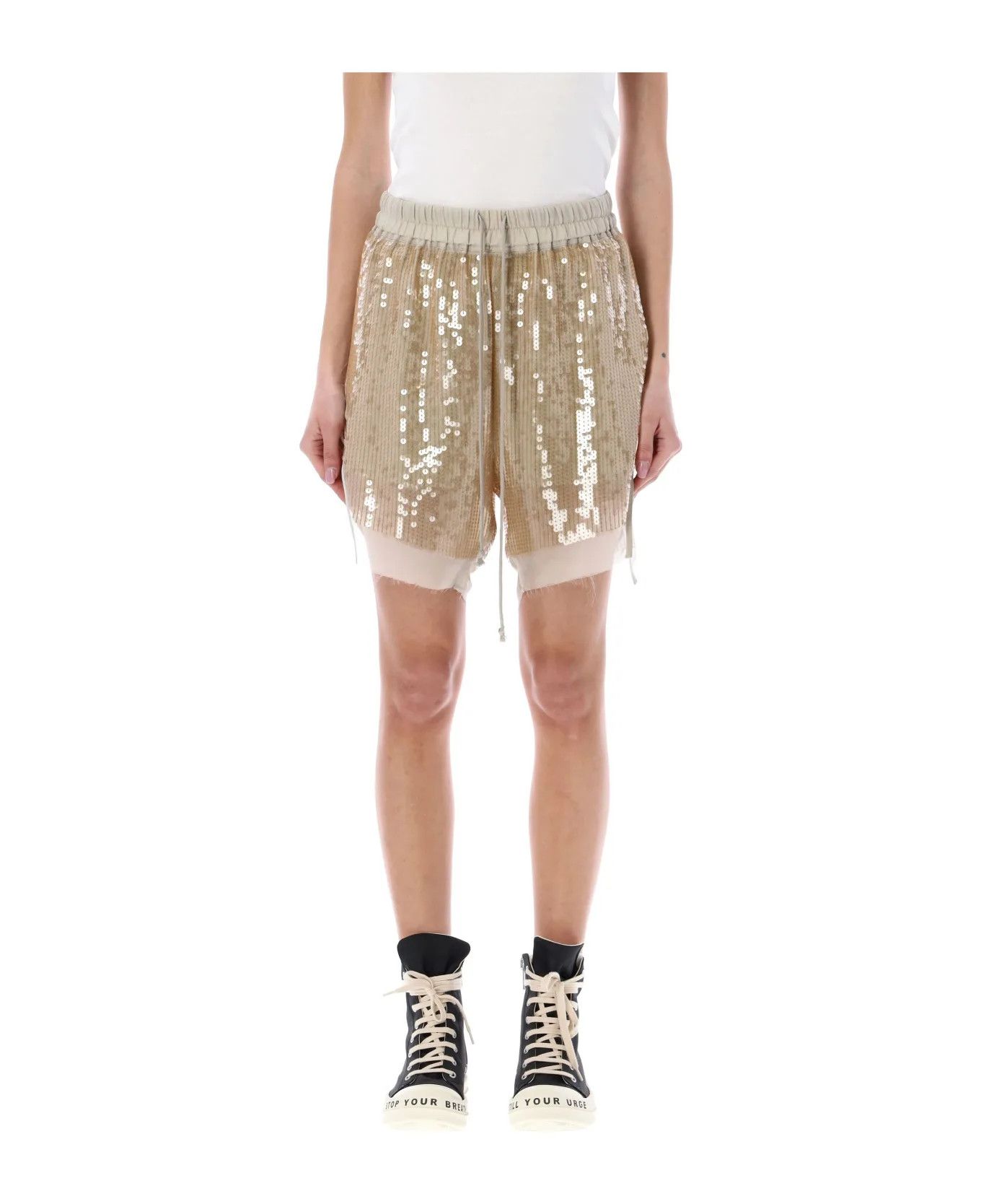 Rick Owens o1y0126 Short in Beige Size 27" / US 4 / IT 40 - 1 Thumbnail