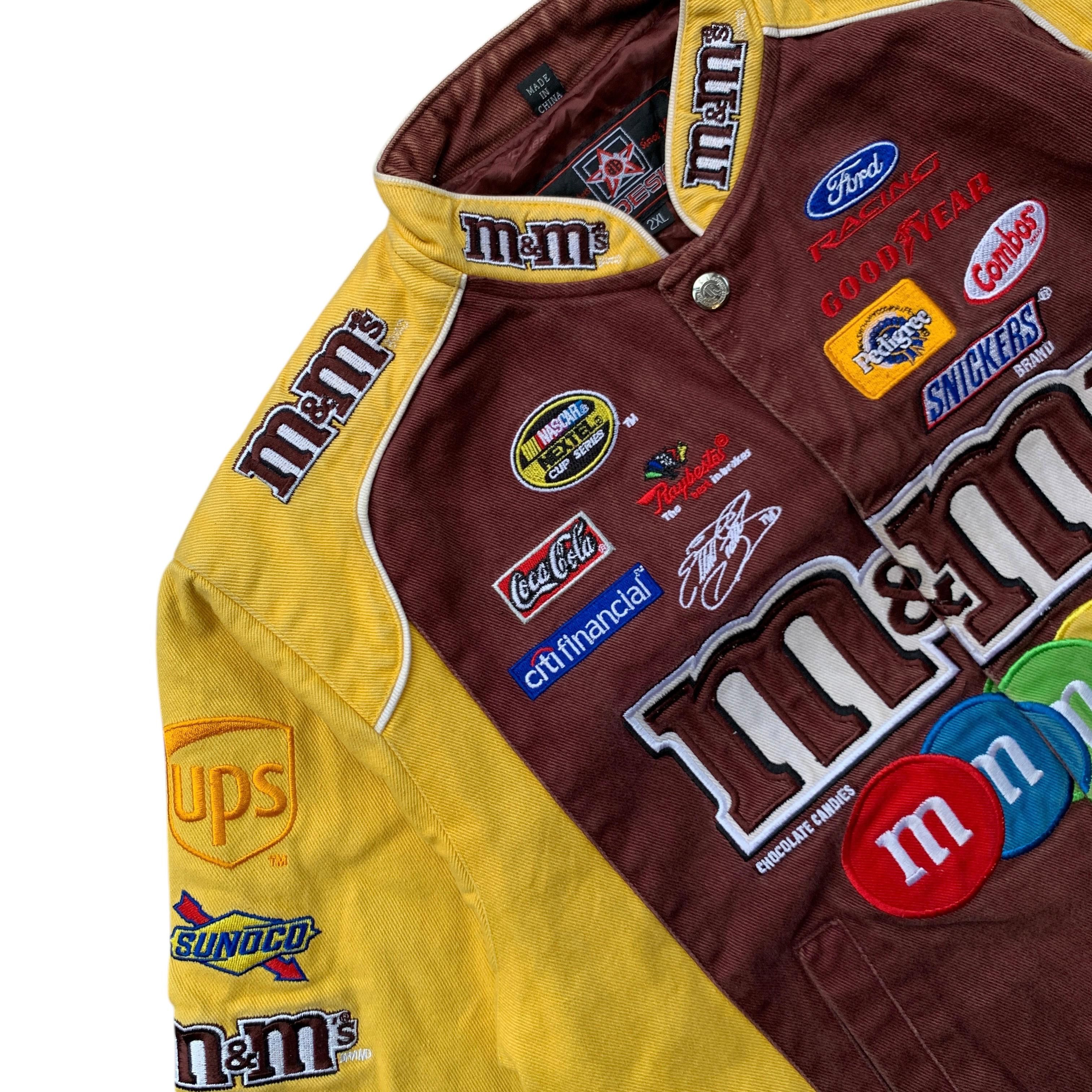 JH Design × NASCAR Rare 90s Jh Design M&M's Nascar Racing Jacket Jeff Hamilton Size US XXL / EU 58 / 5 - 4 Thumbnail