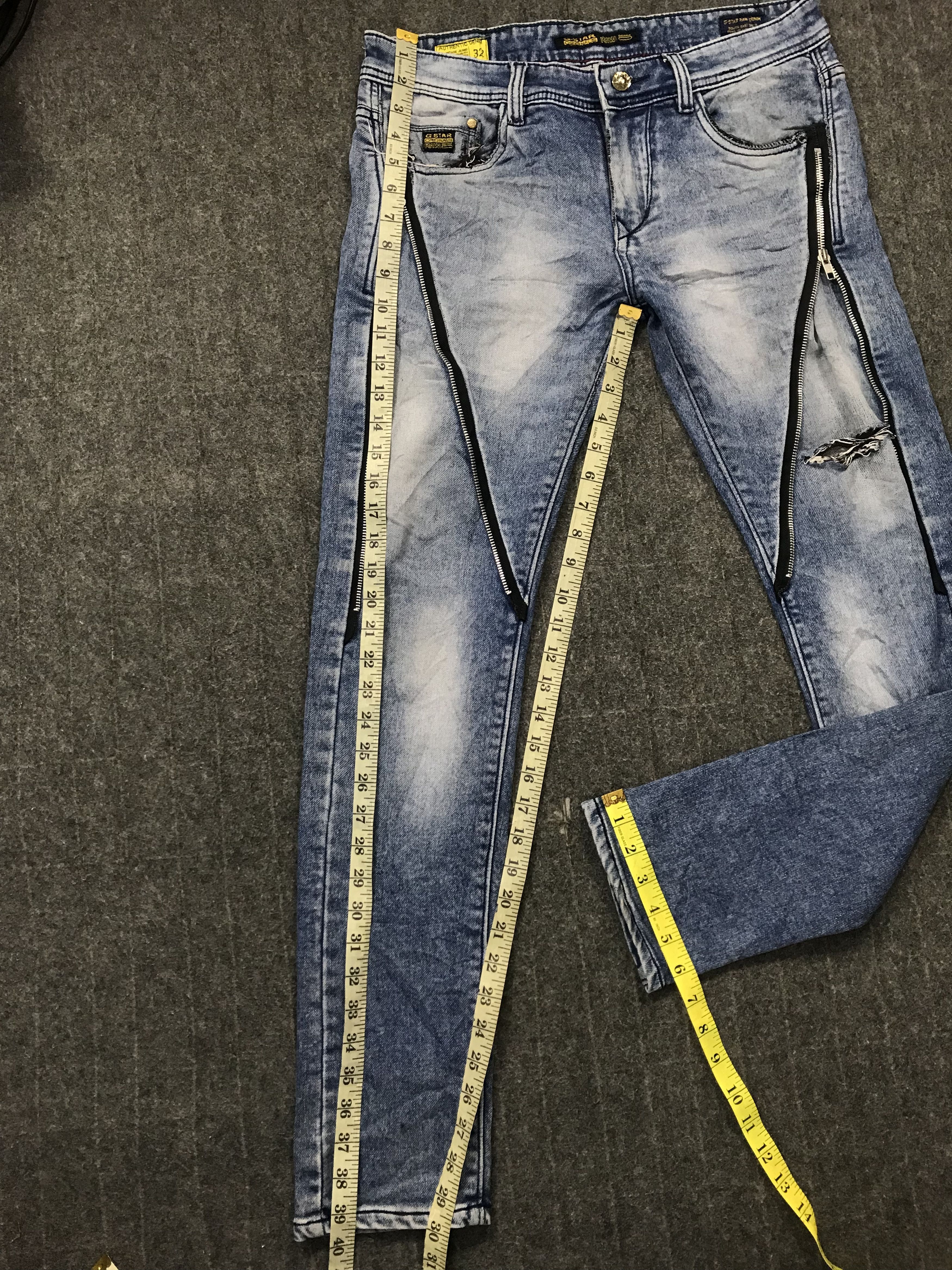 G-Star G Star Raw Denim 3301 Jeans Pant Punk Rock Style Skinny Size US 31 - 11 Thumbnail