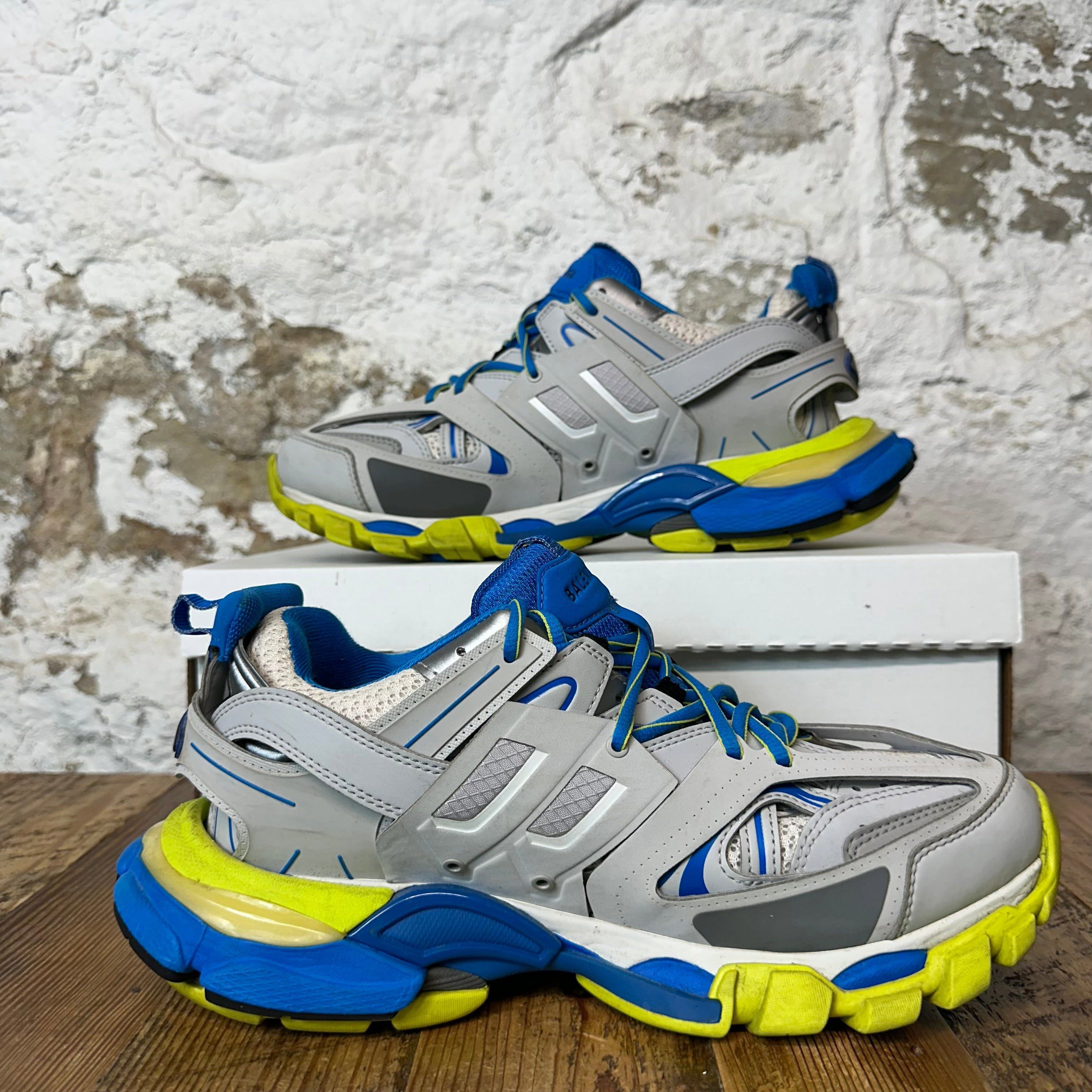 Balenciaga Balenciaga Track Runner Gray Blue Yellow Sneaker Sz 8 (41) Size US 8 / EU 41 - 2 Thumbnail