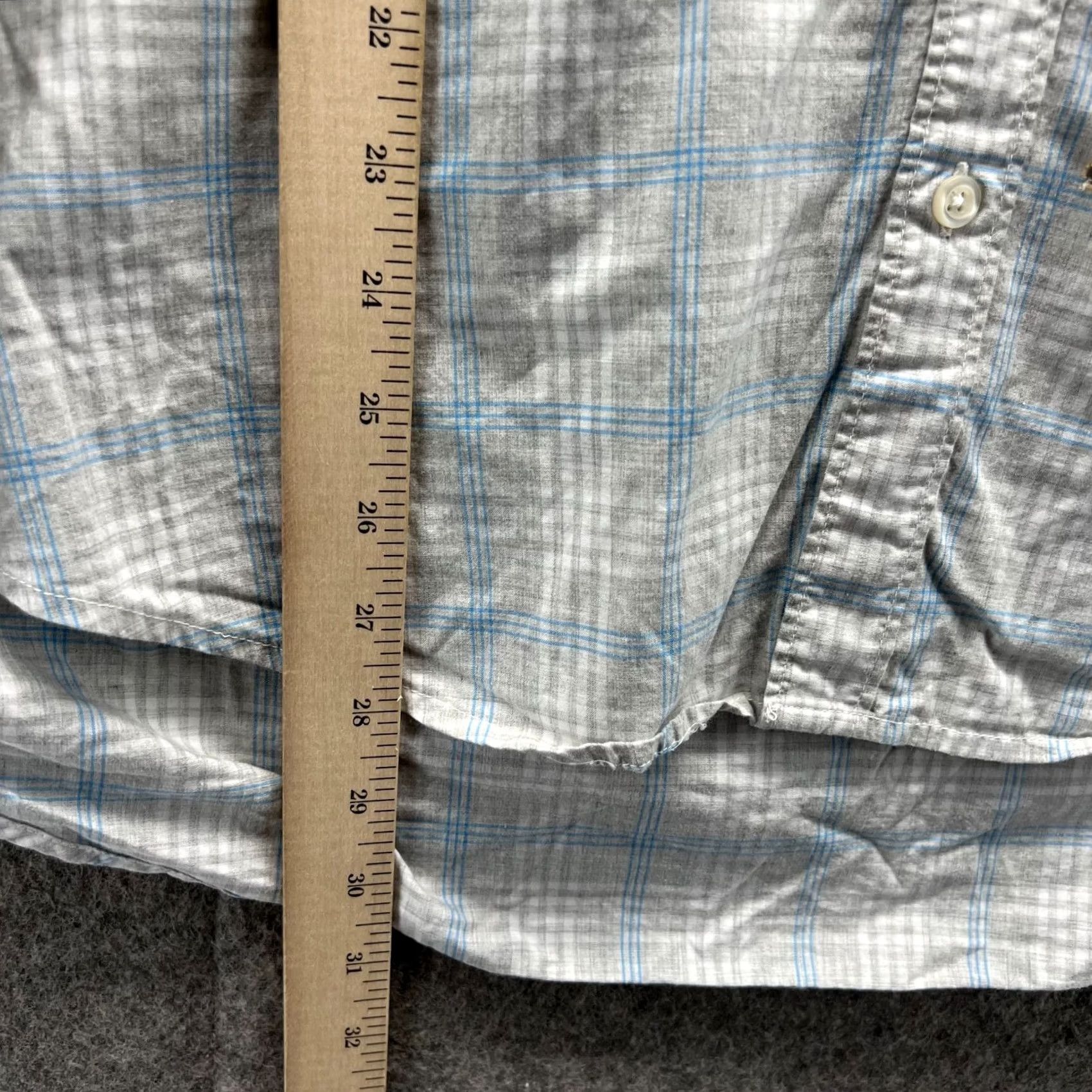 Bonobos Bonobos Shirt Mens XL Gray Blue Button-Down Preppy Slim Plaid Oxford Shirt Size 46R - 7 Thumbnail