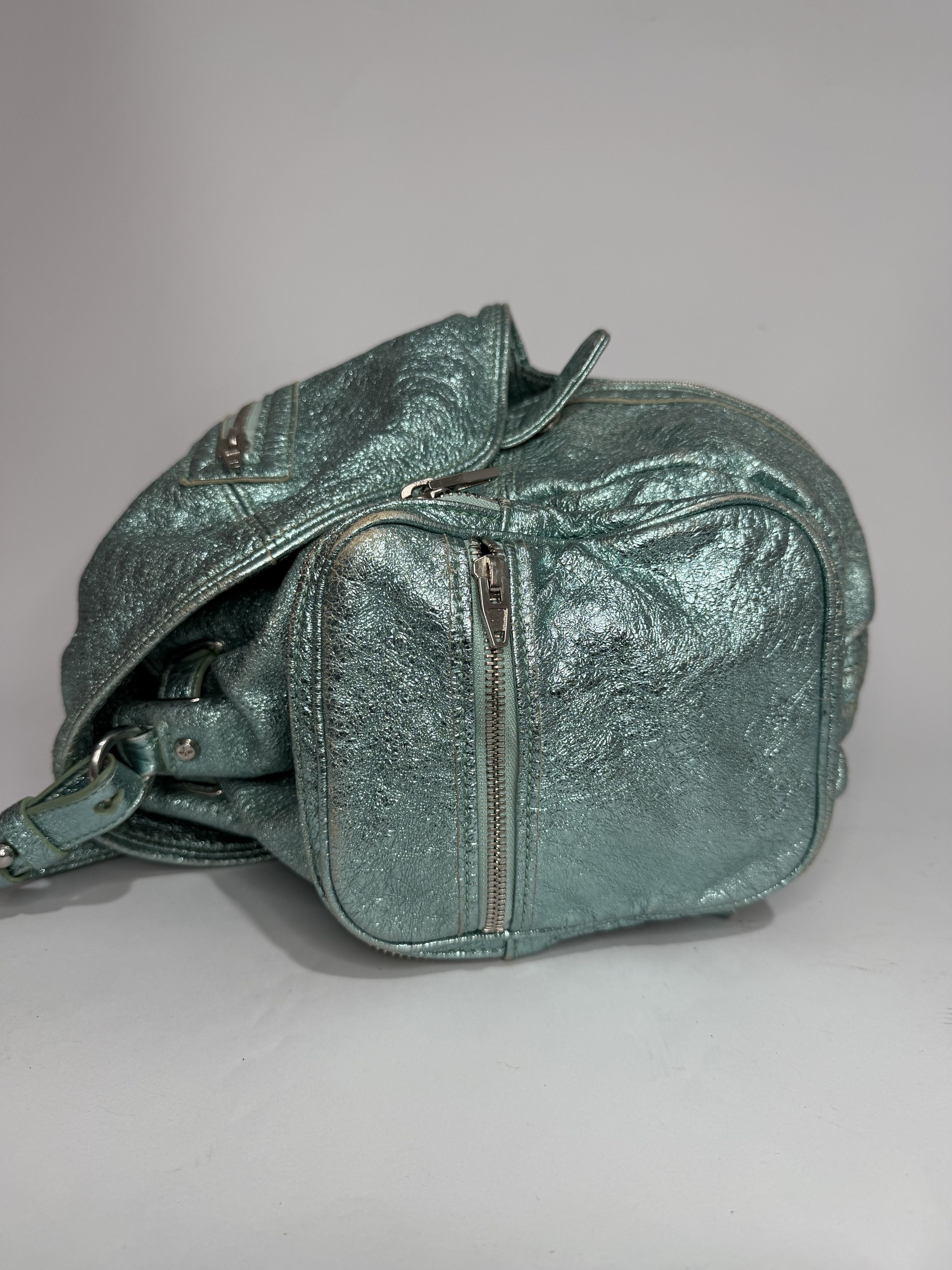 Alexander Wang Alexander Wang Metallic Mint Leather Marti Backpack Bag Size ONE SIZE - 2 Thumbnail