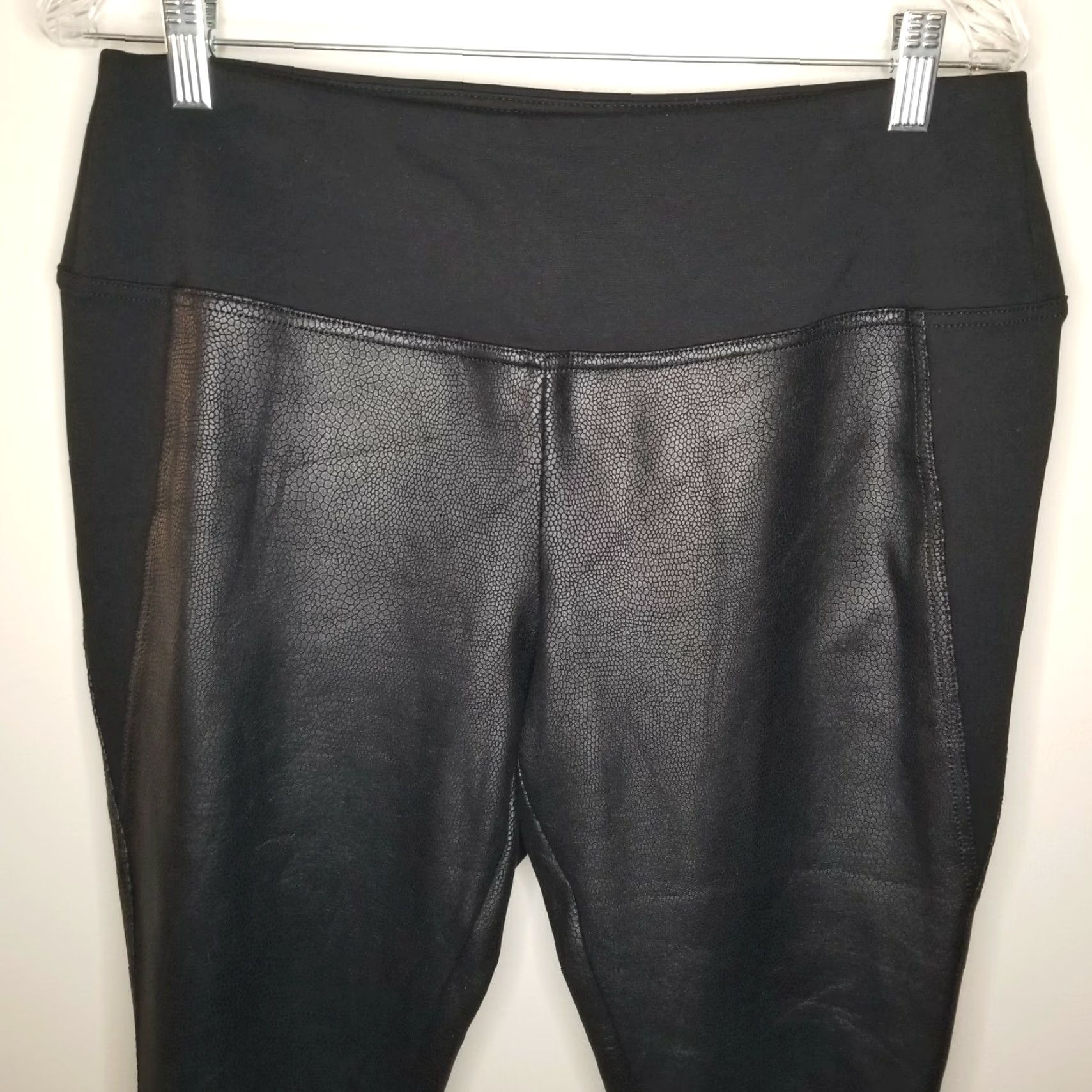 Skin SHARAGANO Black Lizard Skin Print Leggings Activewear Women Regular Size L Size 36" / US 14 / IT 50 - 2 Thumbnail
