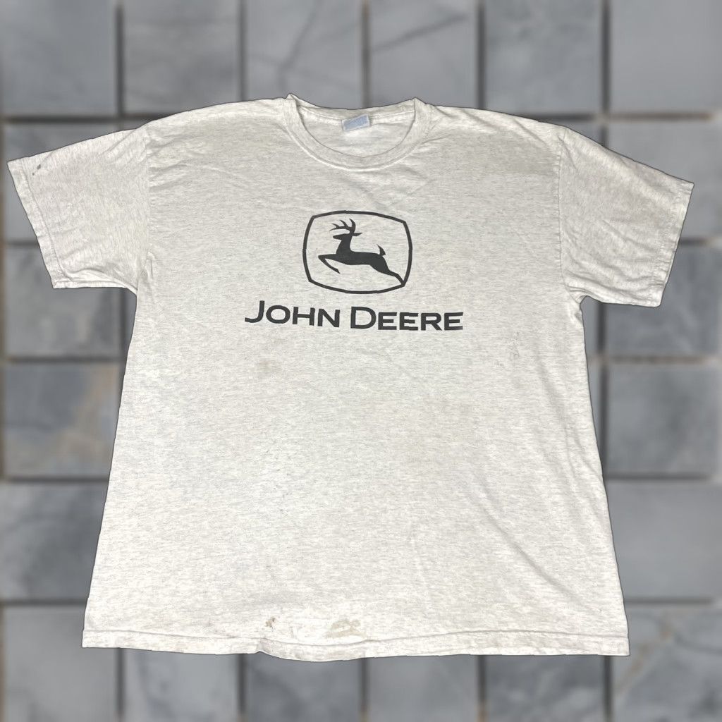 John Deere VINTAGE John Deere Shirt Adult XL Gray TShirt 90s Logo Short Sleeve Crew Neck Cotton Fleece Regular Men Mens Size US XL / EU 56 / 4 - 1 Thumbnail