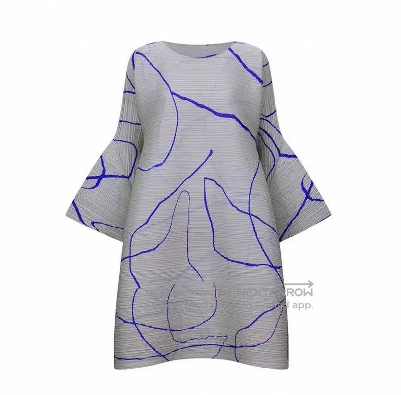 Issey Miyake Issey Miyake Gray Striped Top Size L / US 10 / IT 46 - 1 Thumbnail