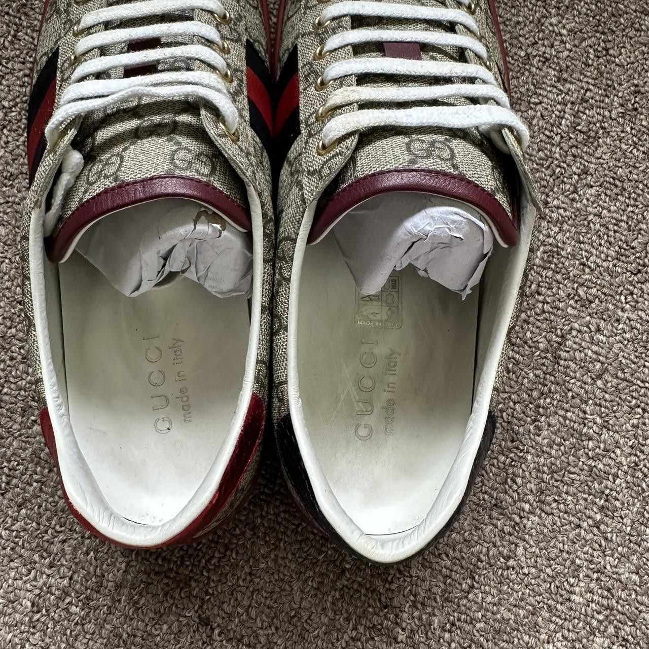 Gucci Gucci Ace Supreme Sneakers Red Monogram 9.5 GG Logo Size US 9.5 / EU 42-43 - 6 Thumbnail