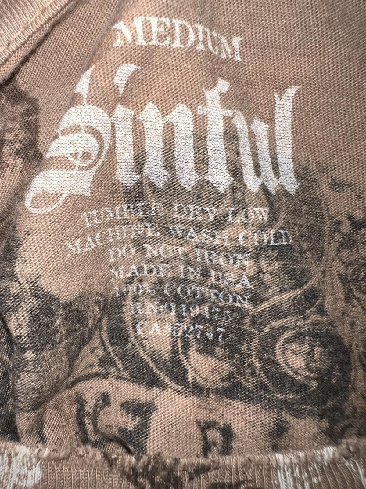 Other Sinful Brown Floral Winged Cross Graphic T-Shirt Y2K Gothic Size S / US 4 / IT 40 - 5 Thumbnail
