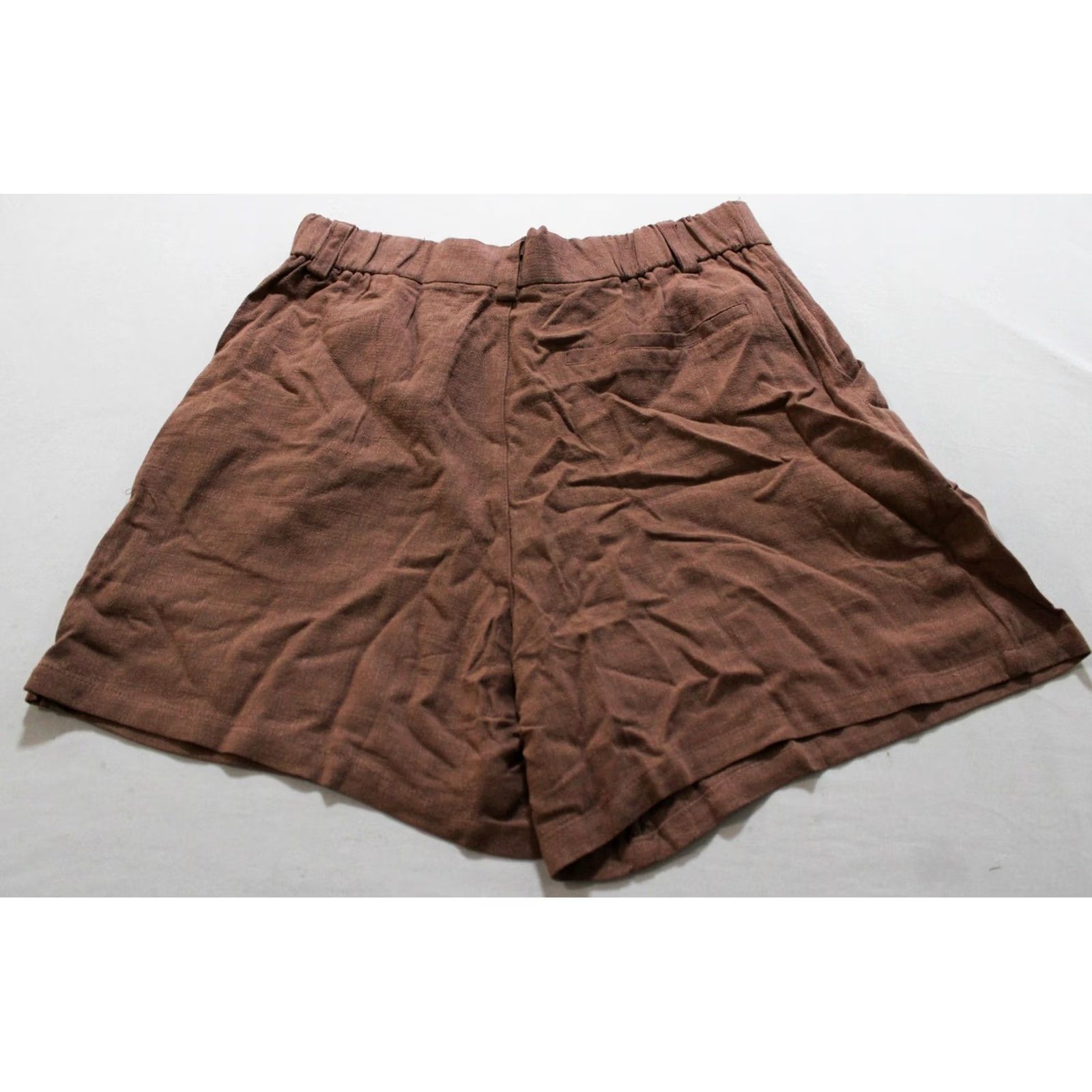 Asos ASOS Design Women's Relaxed Linen Mix Dad Shorts BL1 Brown US: 6 UK: 10 EU: 38 Bermuda Shorts Women 6 Brown Linen Mix Size 28" / US 6 / IT 42 - 3 Thumbnail