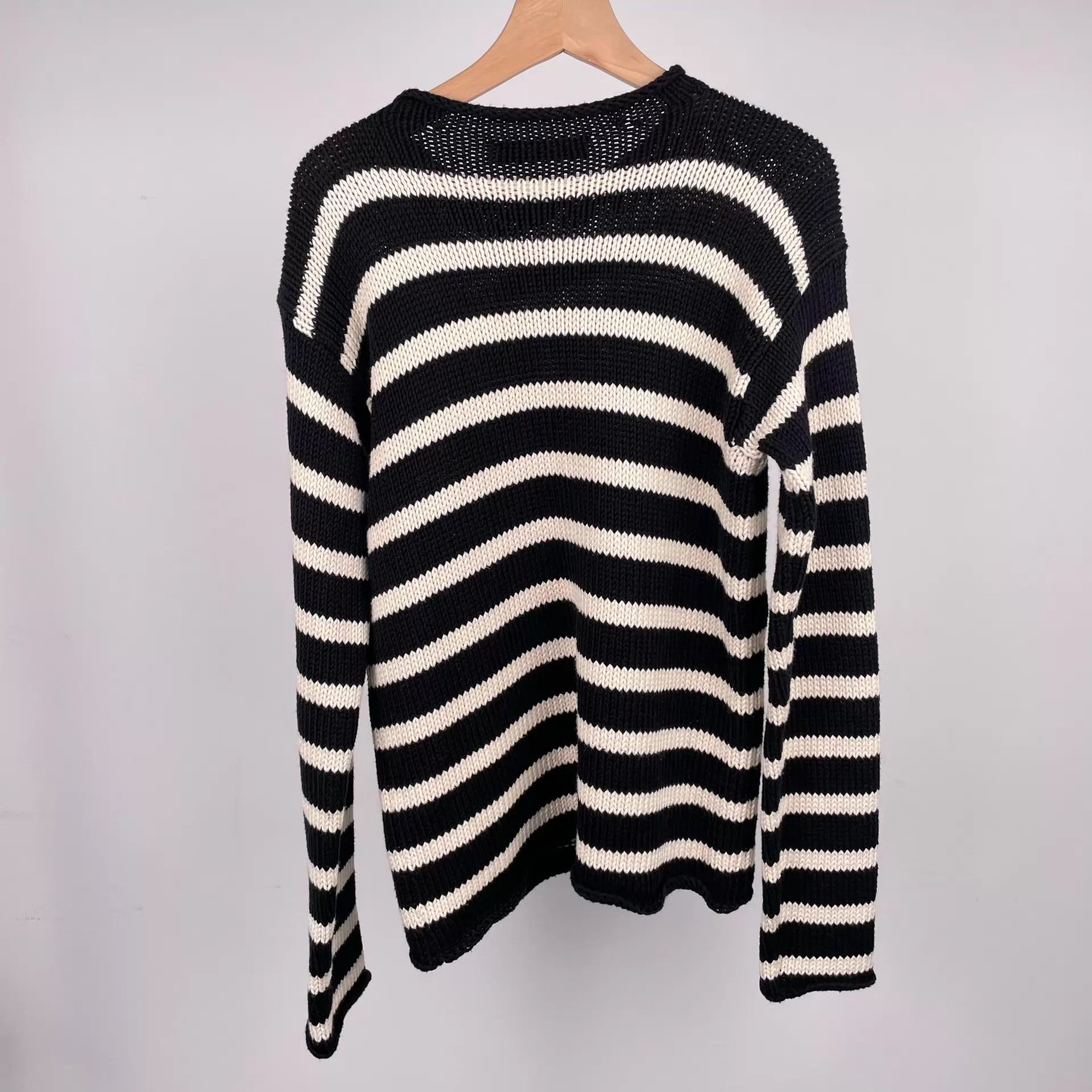 Dior Dior Wool Striped Long Sleeve 36 Blk/Wht Color Top Size XS / US 0-2 / IT 36-38 - 2 Thumbnail