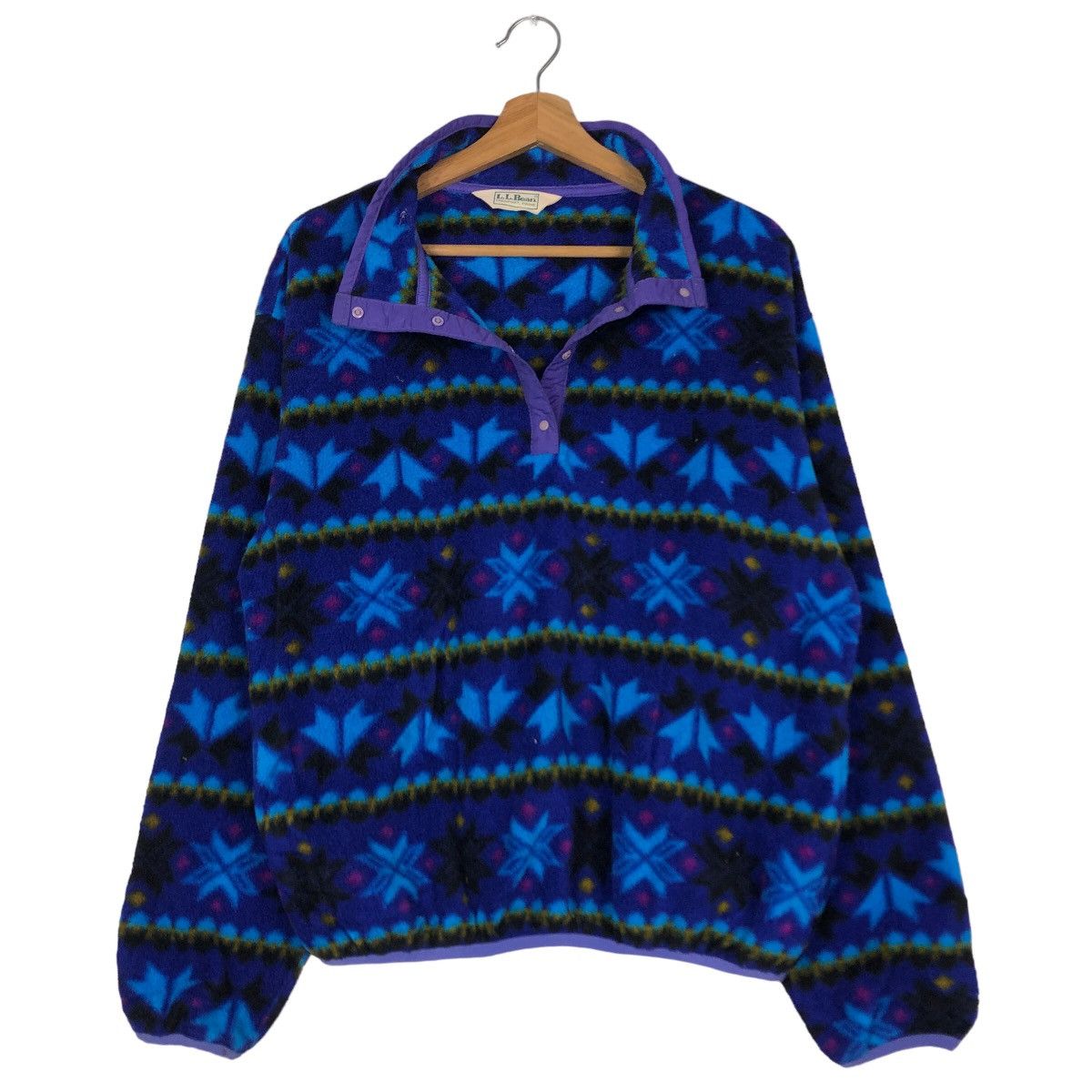 Japanese Brand 🔥Vintage Fleece Jacket L.L.Bean Navajo Aztec Native Design Size US M / EU 48-50 / 2 - 11 Thumbnail