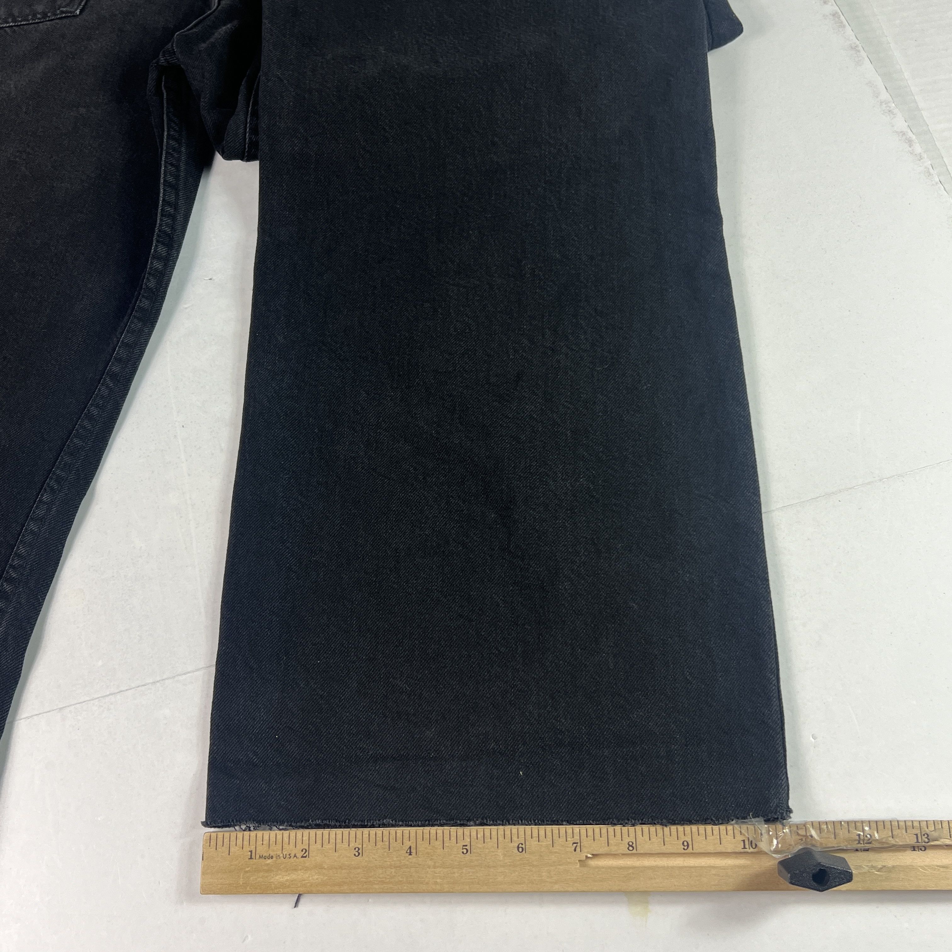 Zara Zara Jeans High Rise Wide Leg Black Raw Bottom Hem Denim Size 33" - 14 Thumbnail