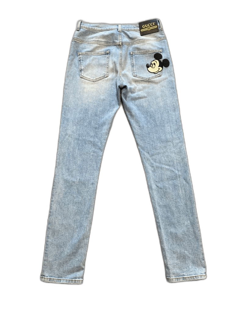 Gucci GUCCI x Disney Mickey Embroidered Denim Pants Size 27" / US 4 / IT 40 - 1 Thumbnail