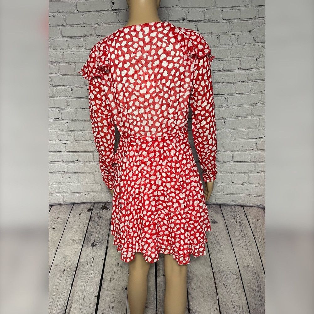 Free People NWT New $148 Free People Frenchie Red White Wrap Dress Size Size XS / US 0-2 / IT 36-38 - 5 Thumbnail