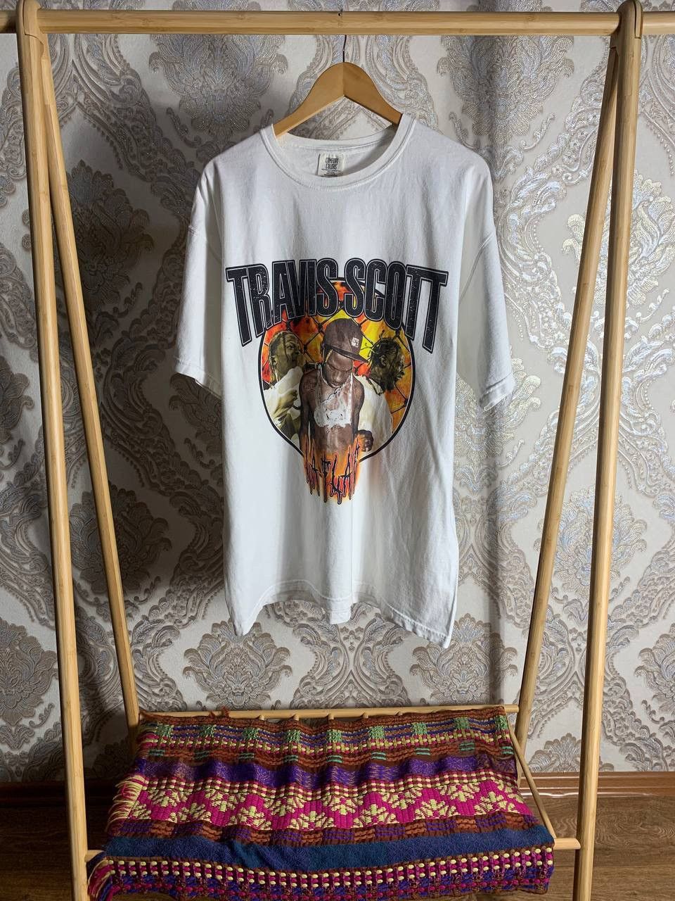 Japanese Brand × Vintage TRAVIS SCOTT LA FLAME ASTROWORLD T-SHIRT HYPE Y2K RARE RAP Size US XL / EU 56 / 4 - 1 Thumbnail