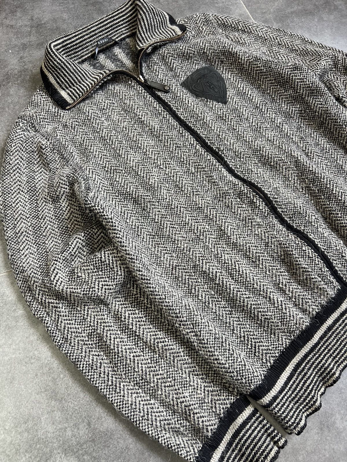 Gucci Vintage Gucci Tom Ford era mohair alpaca wool zip cardigan Size US L / EU 52-54 / 3 - 3 Thumbnail