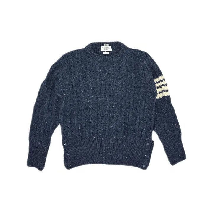 Thom Browne Thom Browne Classic Blue Long Sleeve Sweater -2507 Size US XL / EU 56 / 4 - 2 Thumbnail