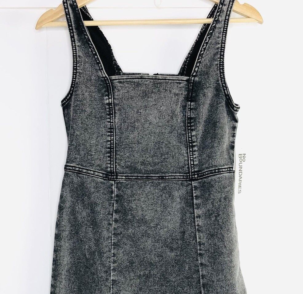 Other No Boundaries Juniors Achid Wash Black Denim Square Neck XXS Size XXS / US 00 / IT 34 - 2 Thumbnail