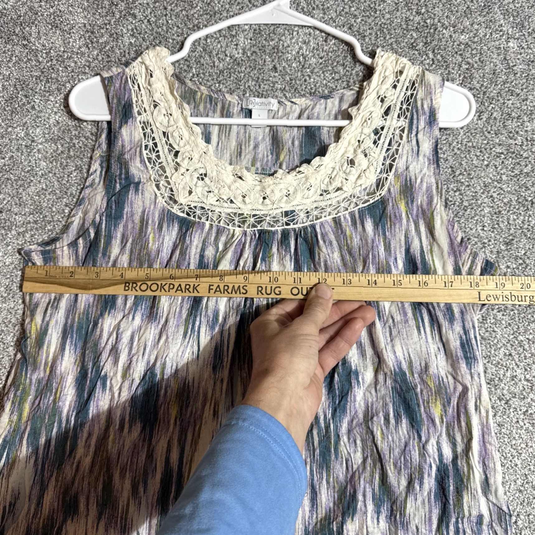 Etro Retro 70s Hippie Tank Top Sz L Boho Crochet Lace Flowy Festival Ikat Watercolor Tank Women L Multicolor Cotton Relativity Crew? Size L / US 10 / IT 46 - 2 Thumbnail