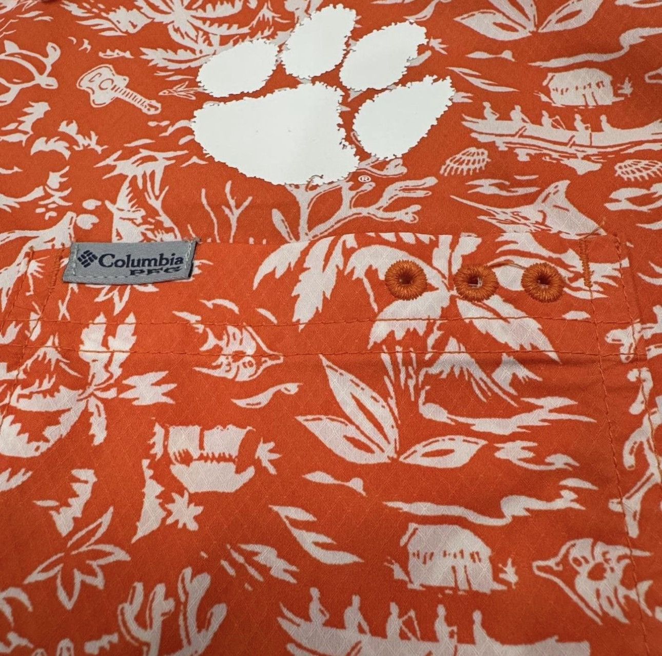 Columbia Columbia PFG Clemson Tigers Shirt XL Orange Allover Print Size US XL / EU 56 / 4 - 6 Thumbnail